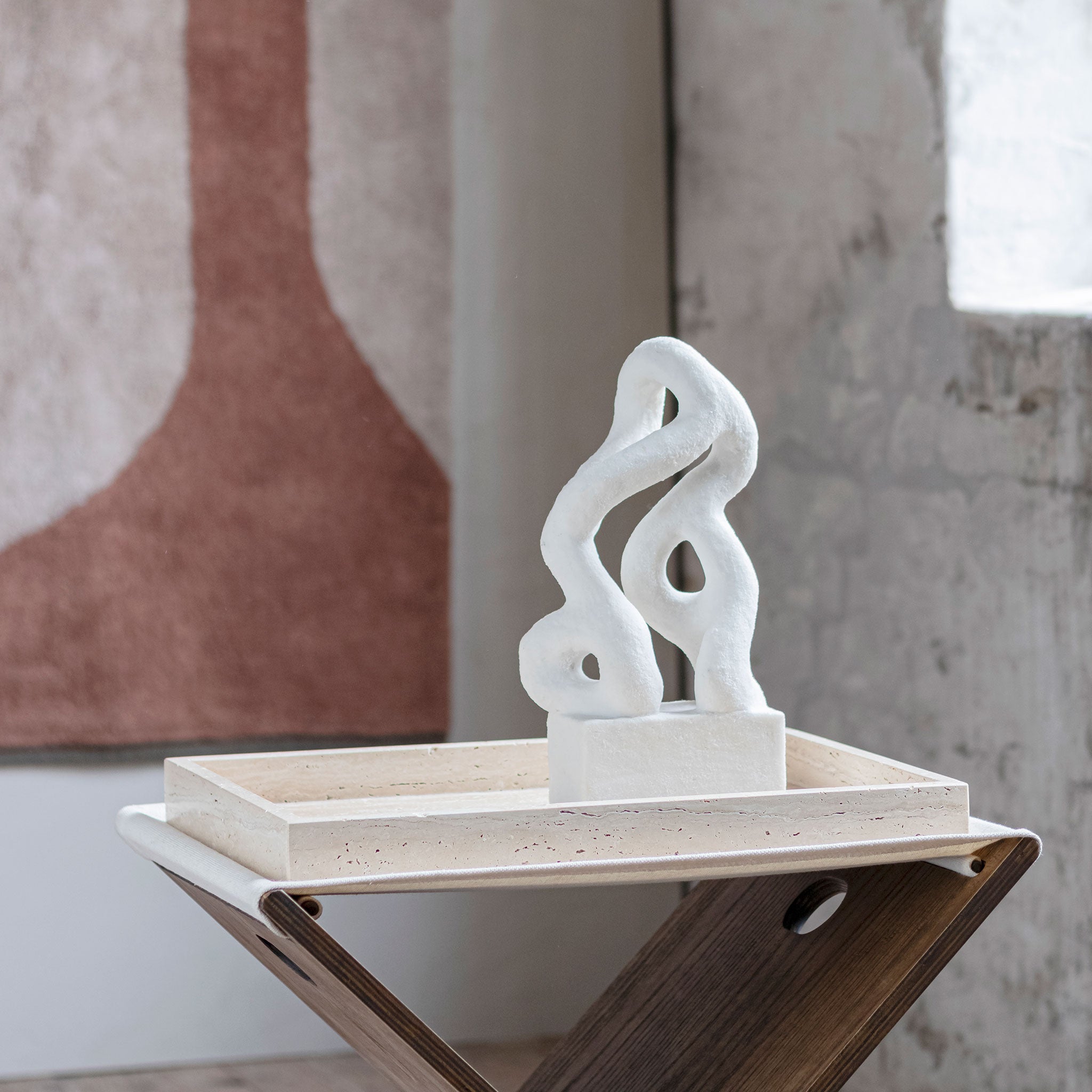 Mette Ditmer Travertine Teller Dekoration Leinen 40cm