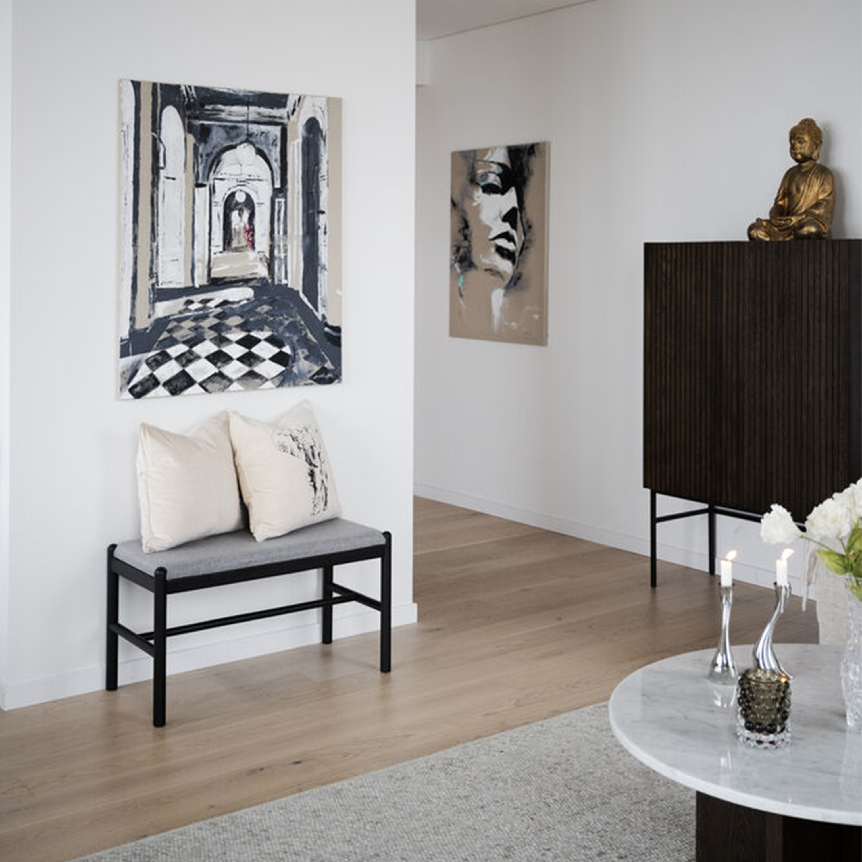 Rowico Home Halifax Schrank Braun/Schwarz 100cm