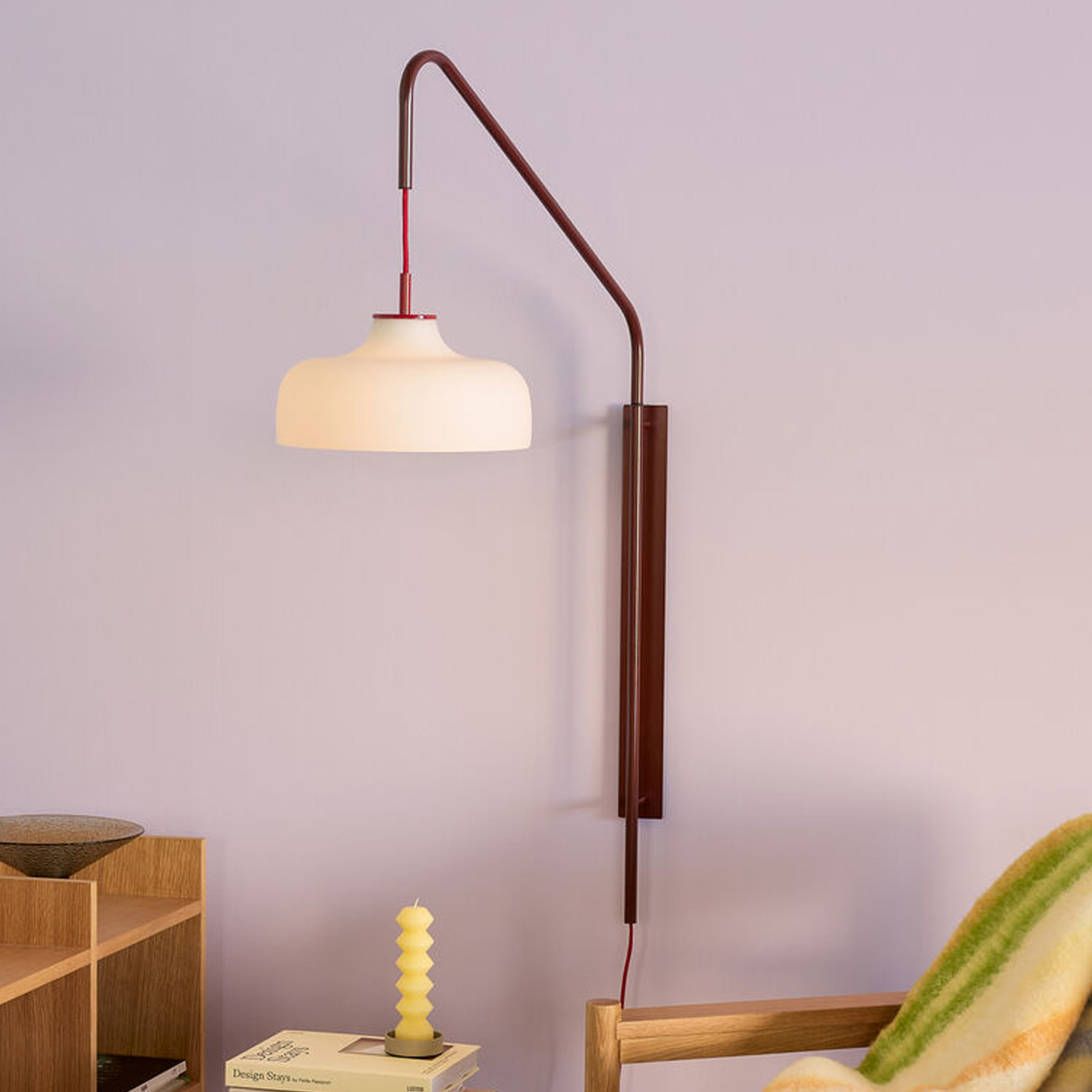 Hübsch Current Wall Lamp Reddish Brown/White
