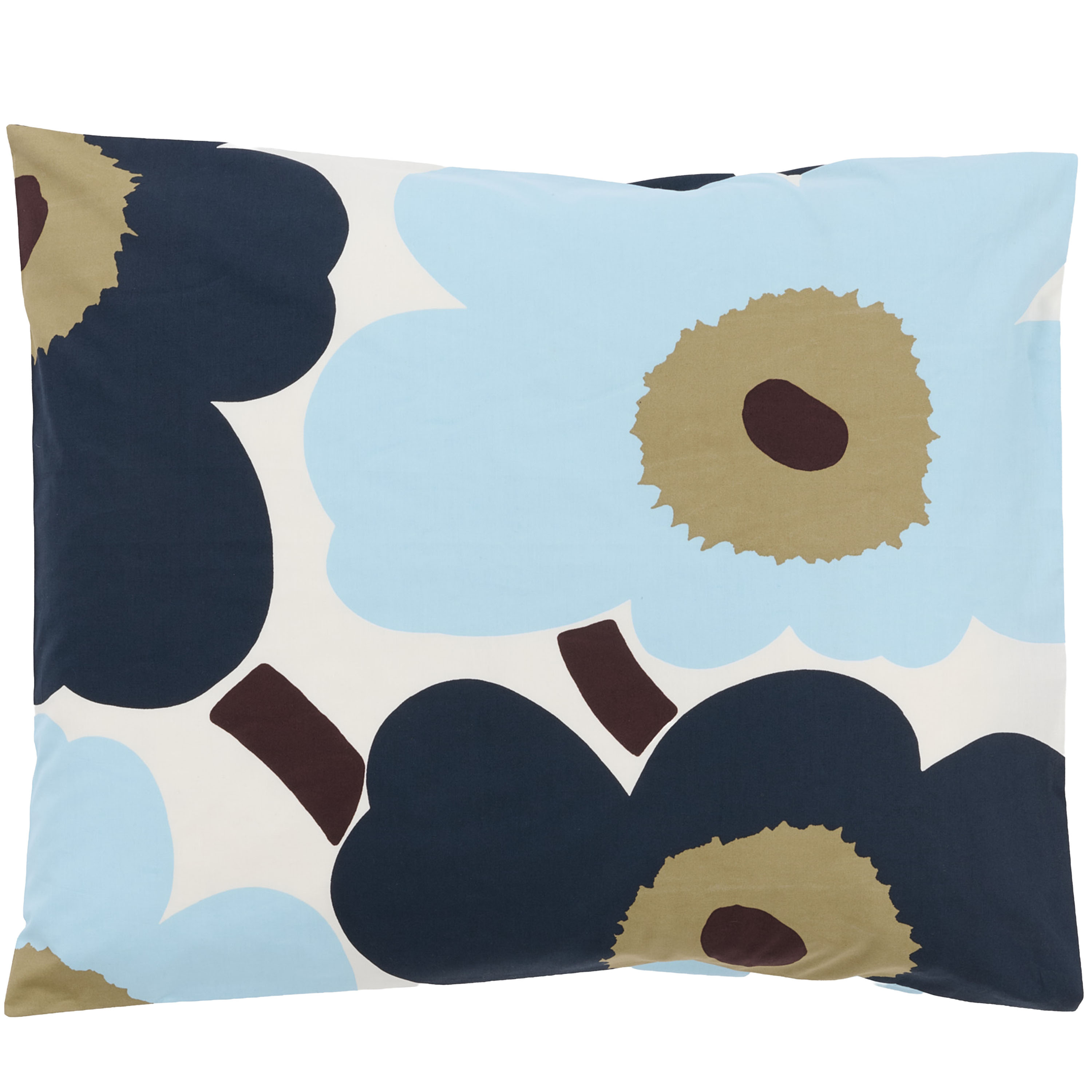 Unikko Örngott Off White/Blueberry/Cold Blue 50x60