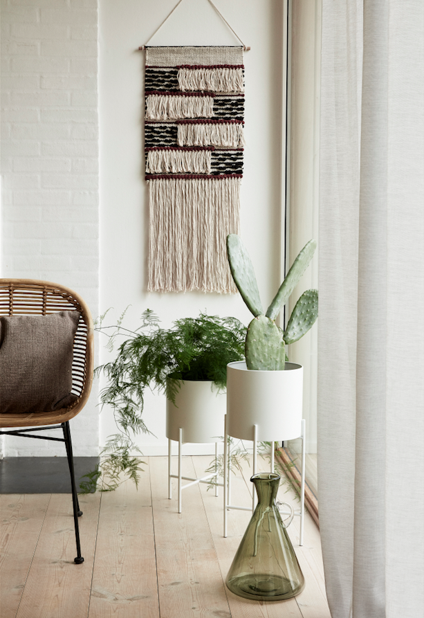 Hübsch Airy Piedestal Kruka Vit 2-pack