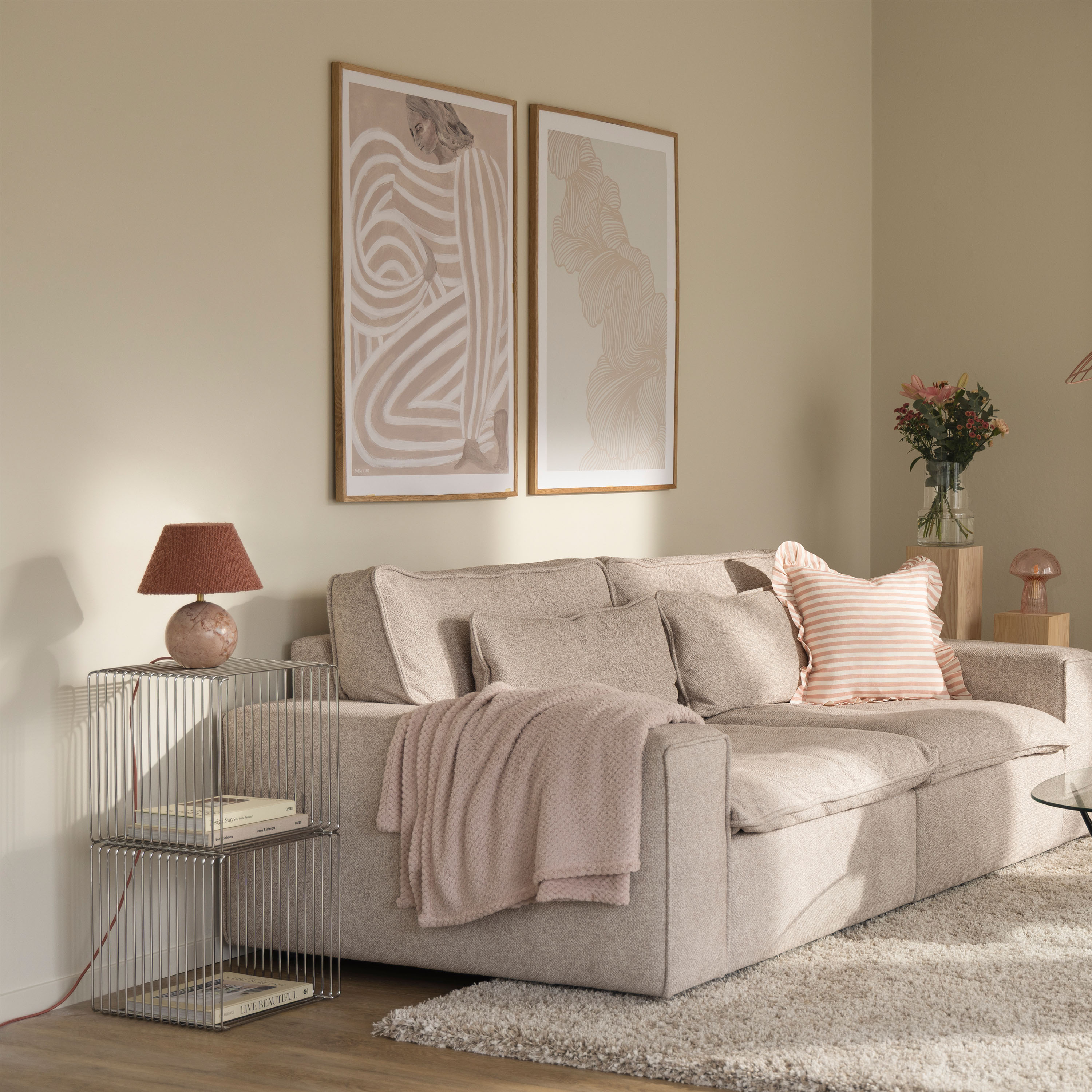 Globen Lighting Castello Bordslampa Dimrosa marmor 24cm