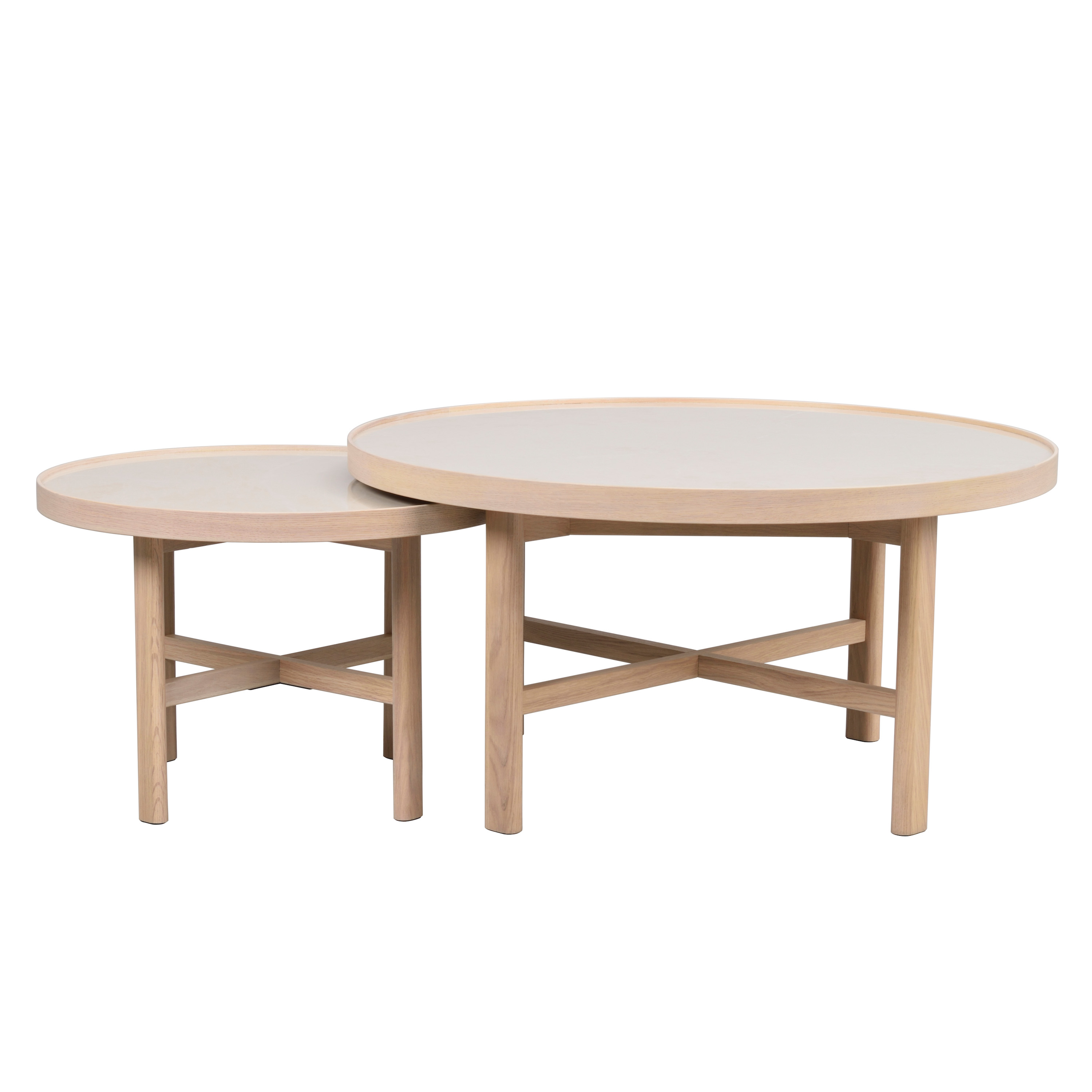 Rowico Home Marsden Soffbord Beige/Vitpigmenterad Ø90