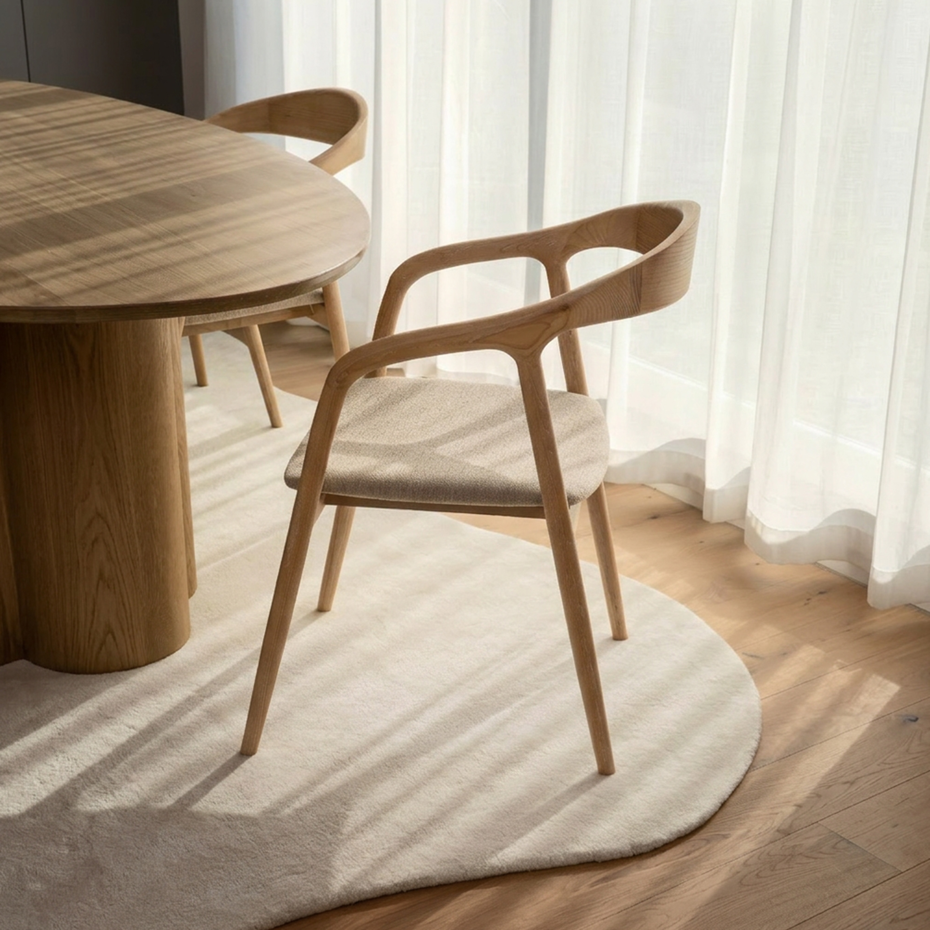 Sleepo Collection Casper Käsinojallinen tuoli Valkopigmentoitu/Luonnonväri