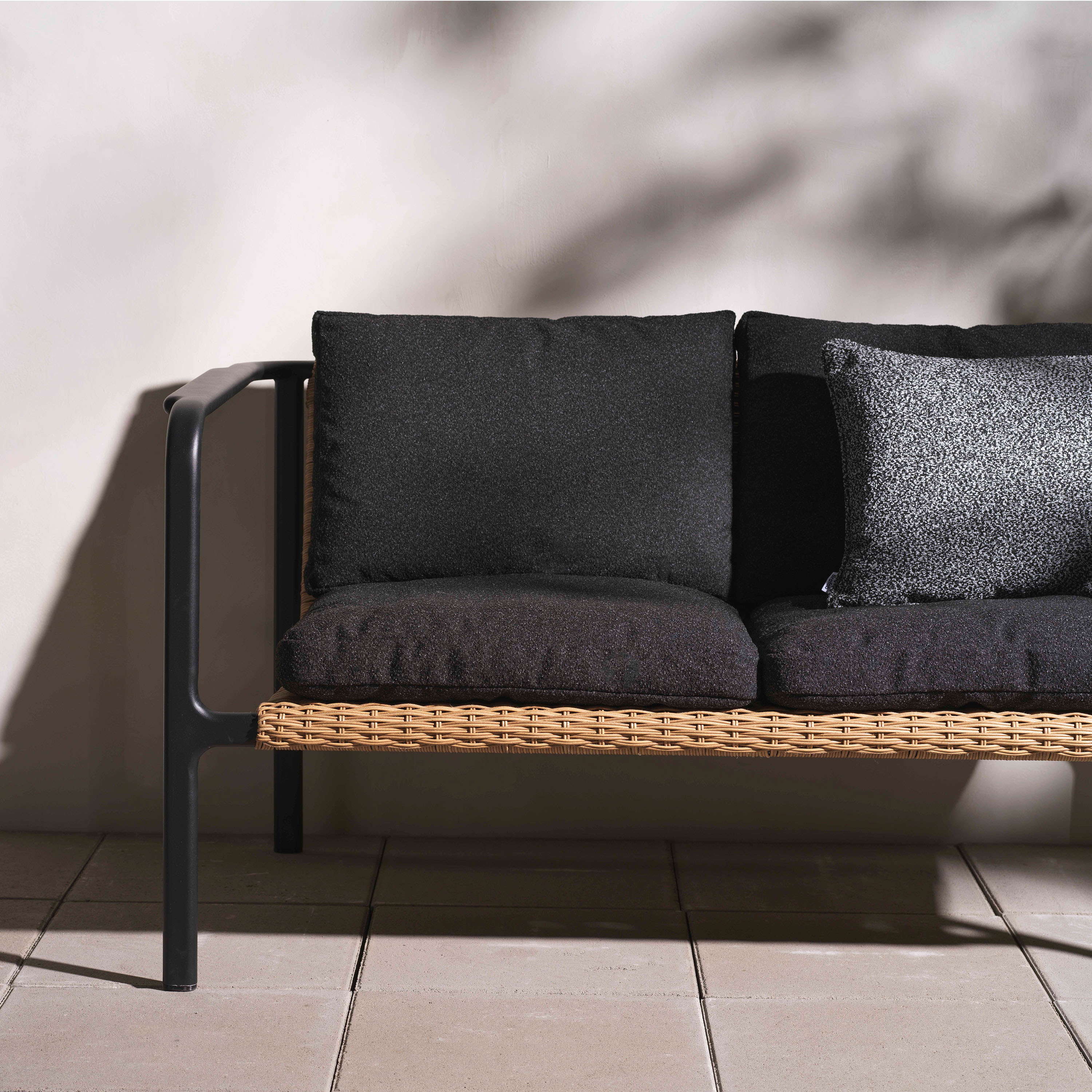 Brafab Motty 2-sits Soffa Black/Teddy Black 140cm