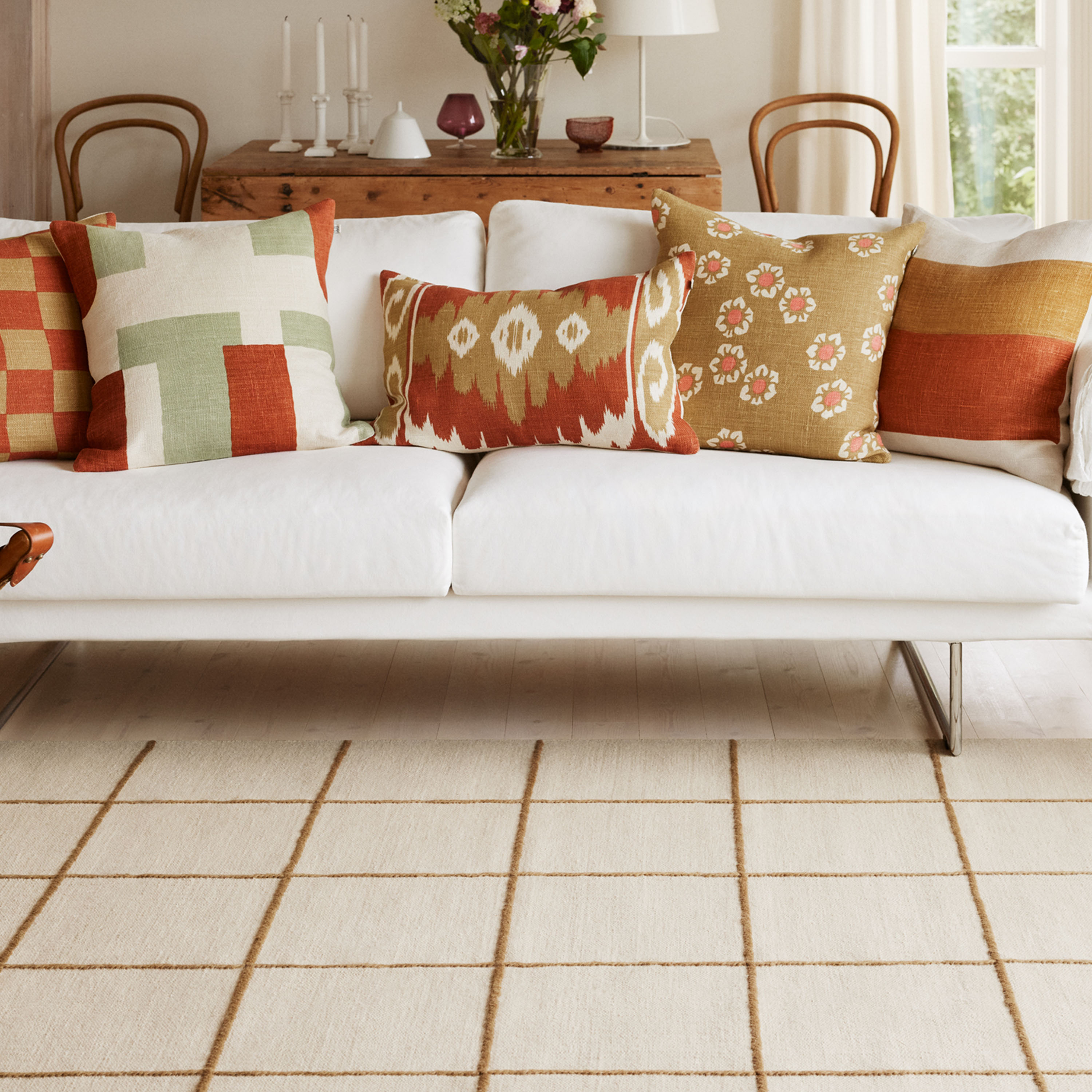 Chhatwal &amp; Jonsson Jay Putevar Lin Apricot Orange/Aqua 50x50