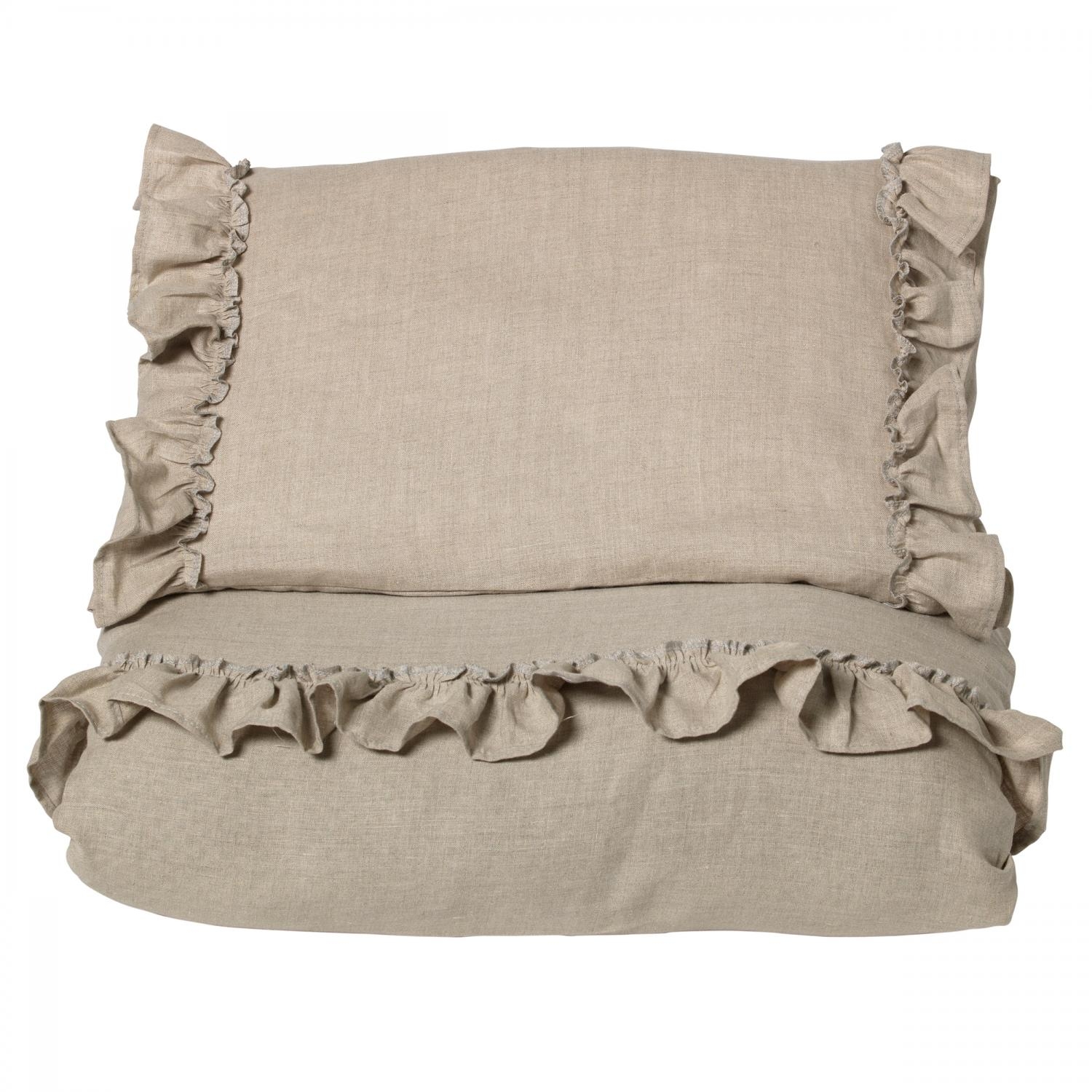 NG Baby - Mood Volang Påslakanset Linne Natural 70x80 - Beige