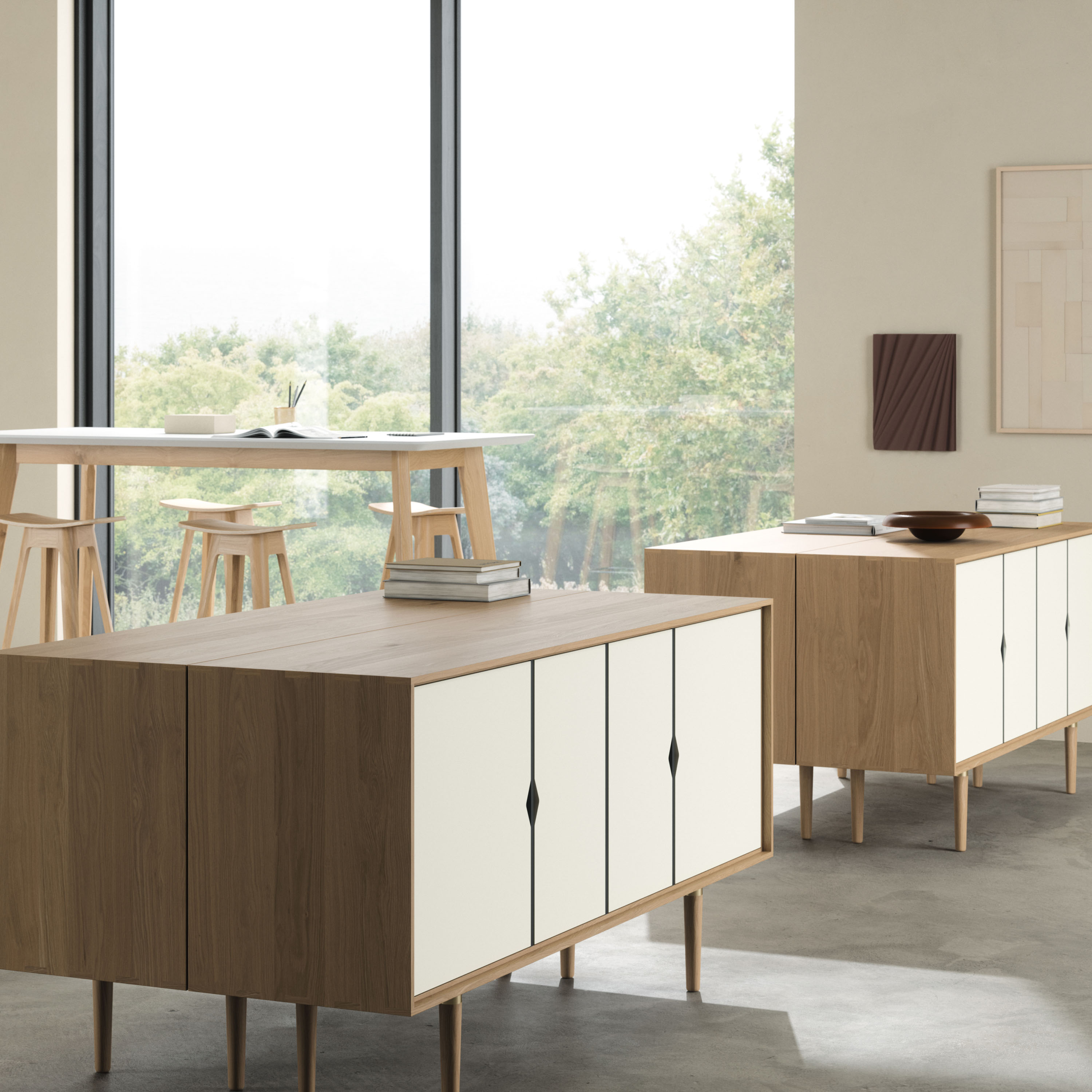 Andersen Furniture S7 Sideboard Eiche geseift/Weiß 163x80