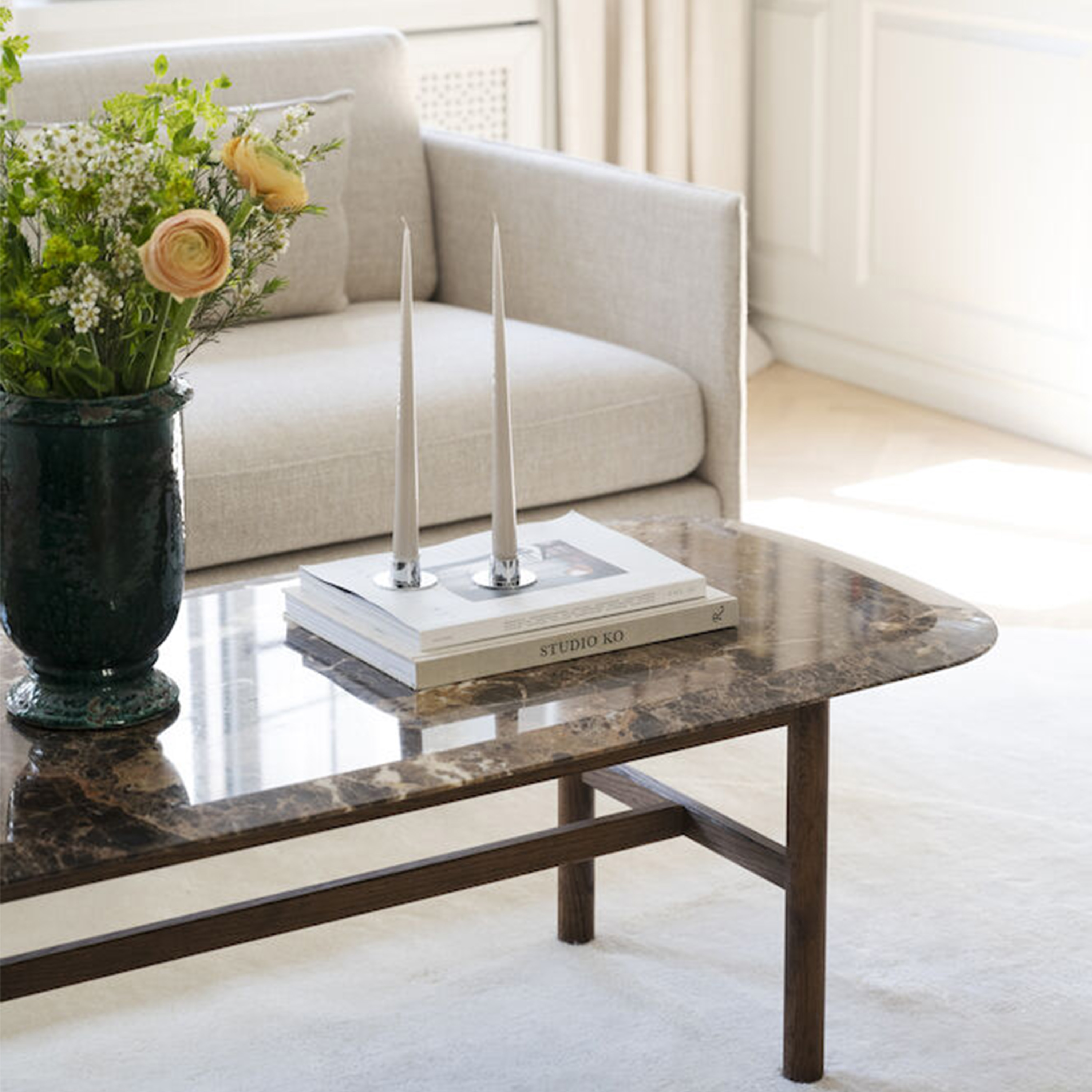 Rowico Home Hammond Soffbord Brun Ek/Brun Marmor 135x62