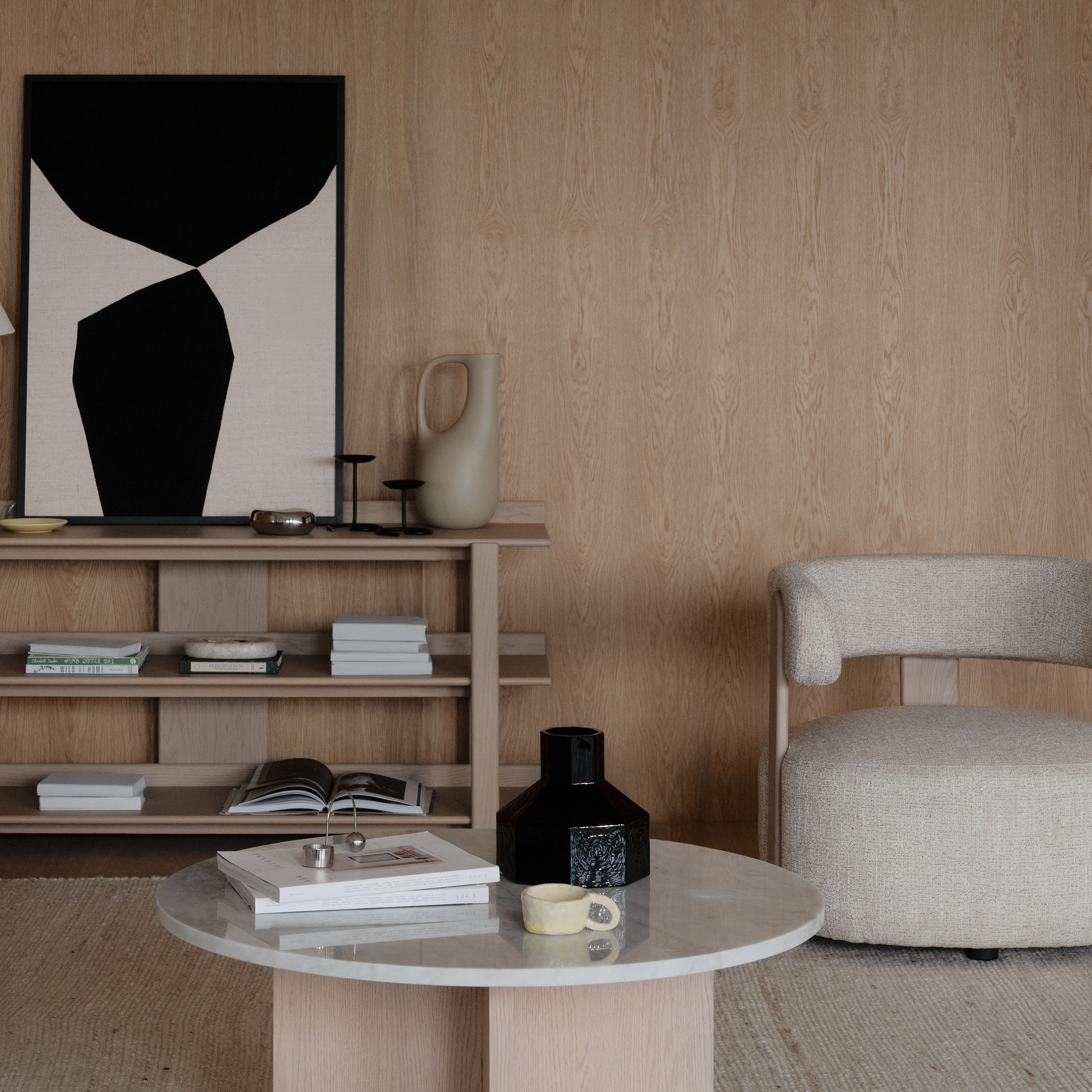 Rowico Home Kilian Beistelltisch Weißpigmentiert 150cm