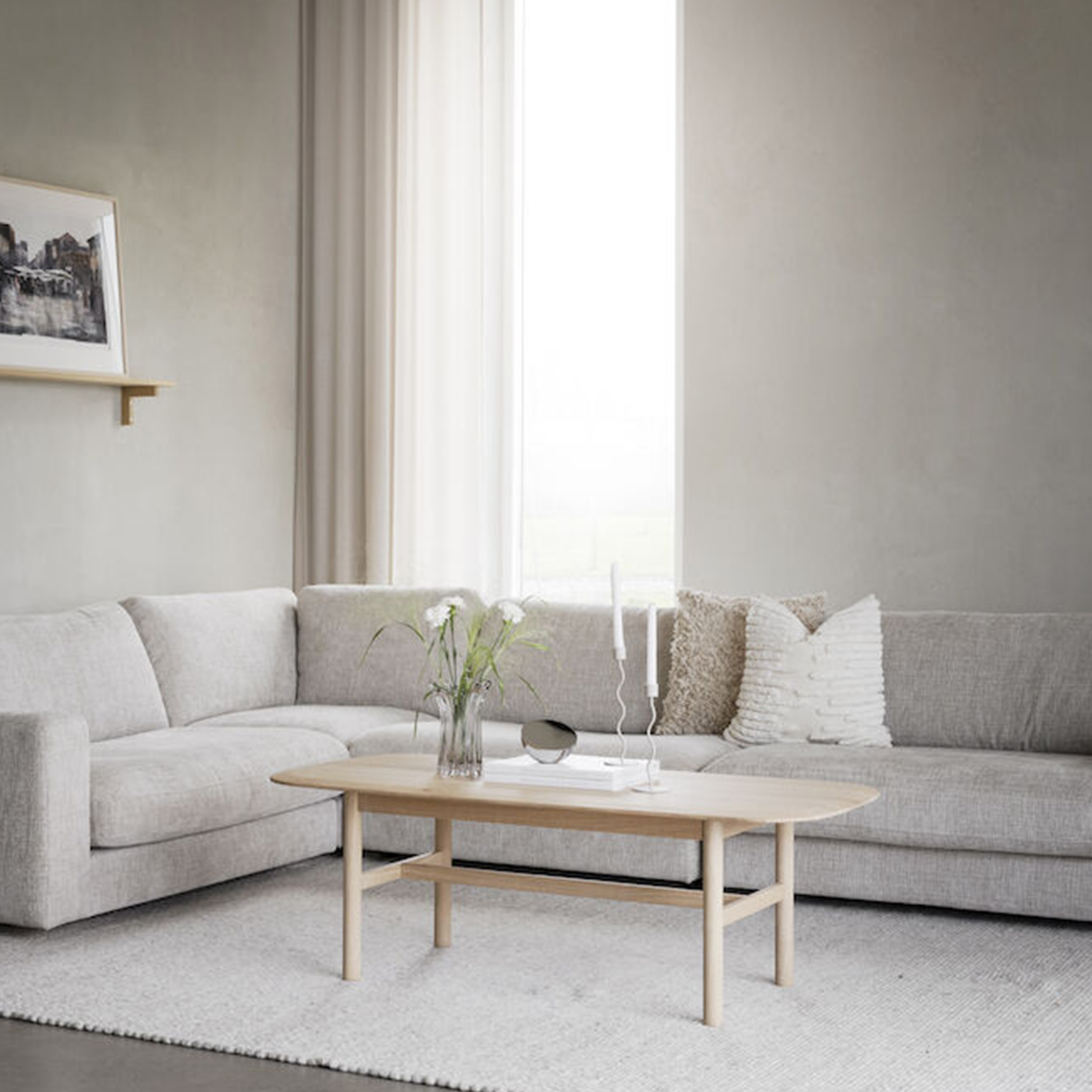 Rowico Home Duncan 2+3-Sitzer Ecksofa Hellgrau