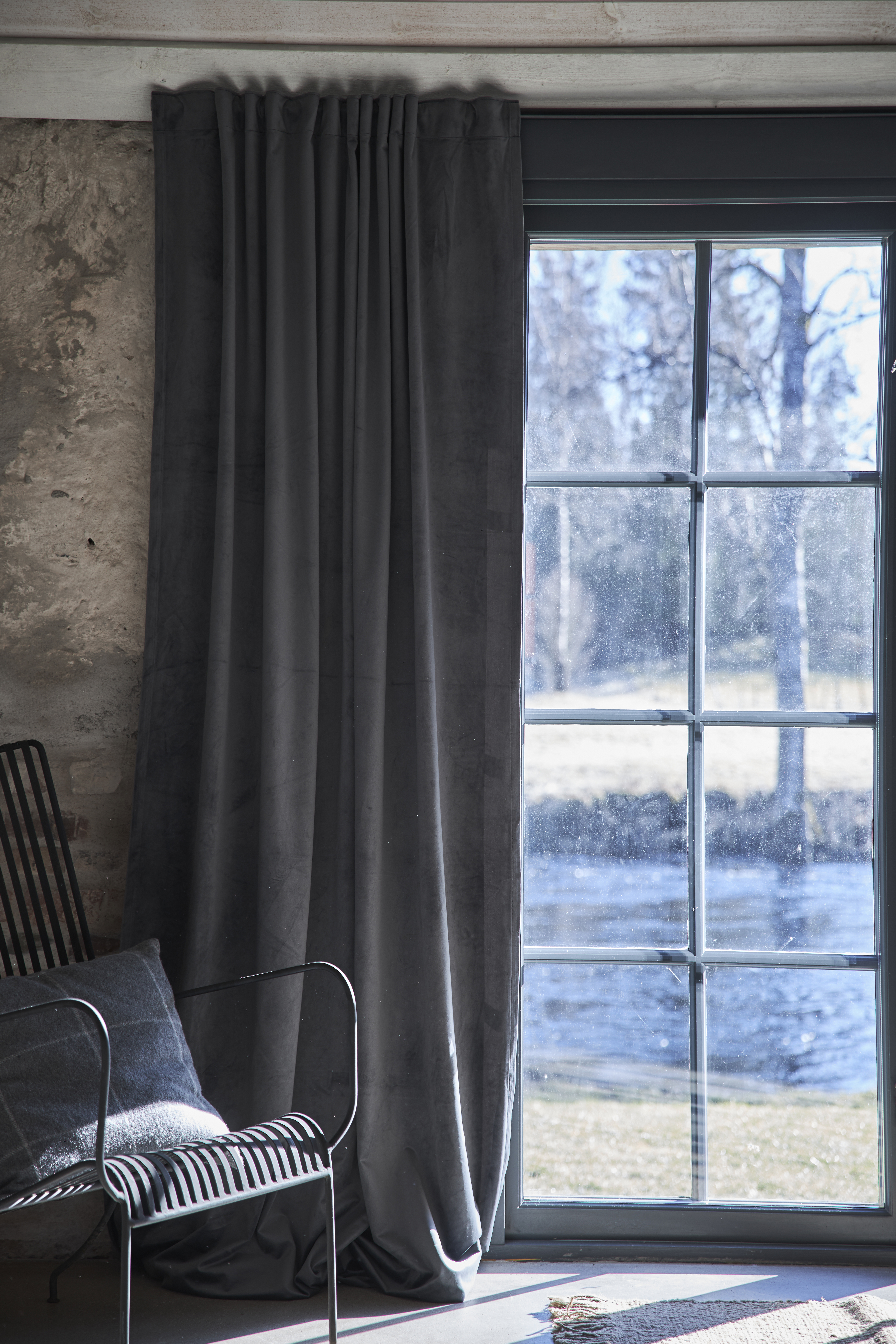 Jakobsdals Anna Samtvorhang Dunkelgrau 280cm