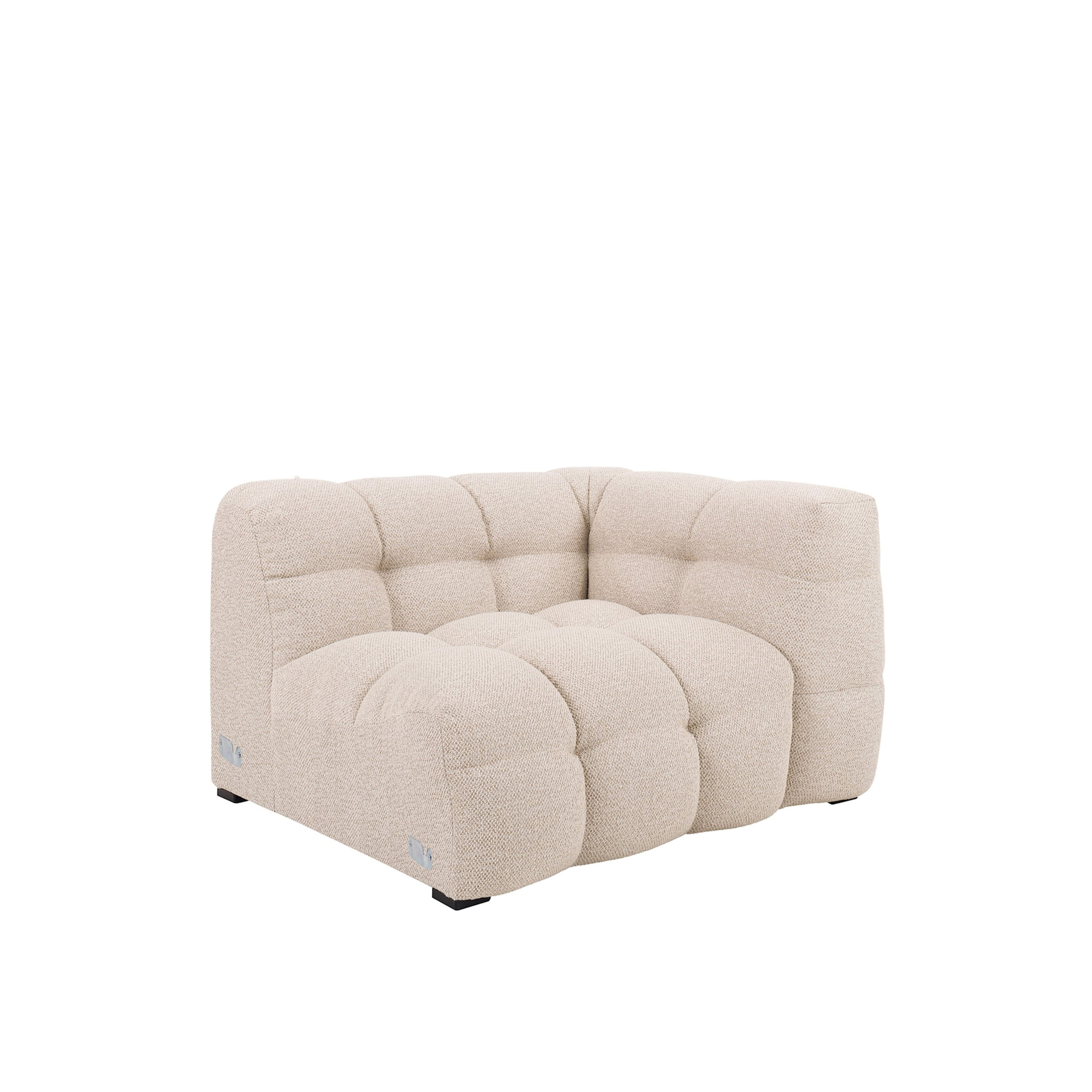 Billie 1-sits Soffmodul Höger Armstöd Beige Bouclé 118cm