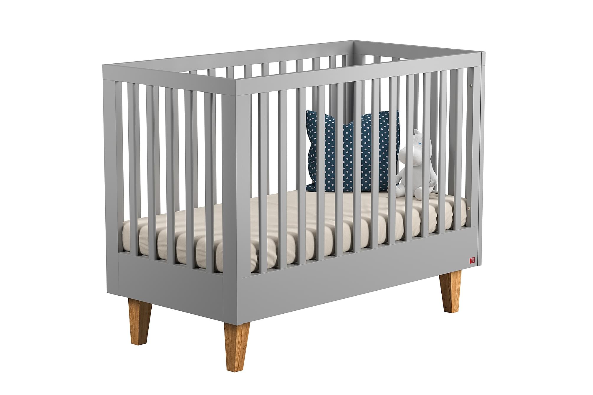 Nordic Home - Lumi Spjälsäng Grå/Ek 70x140