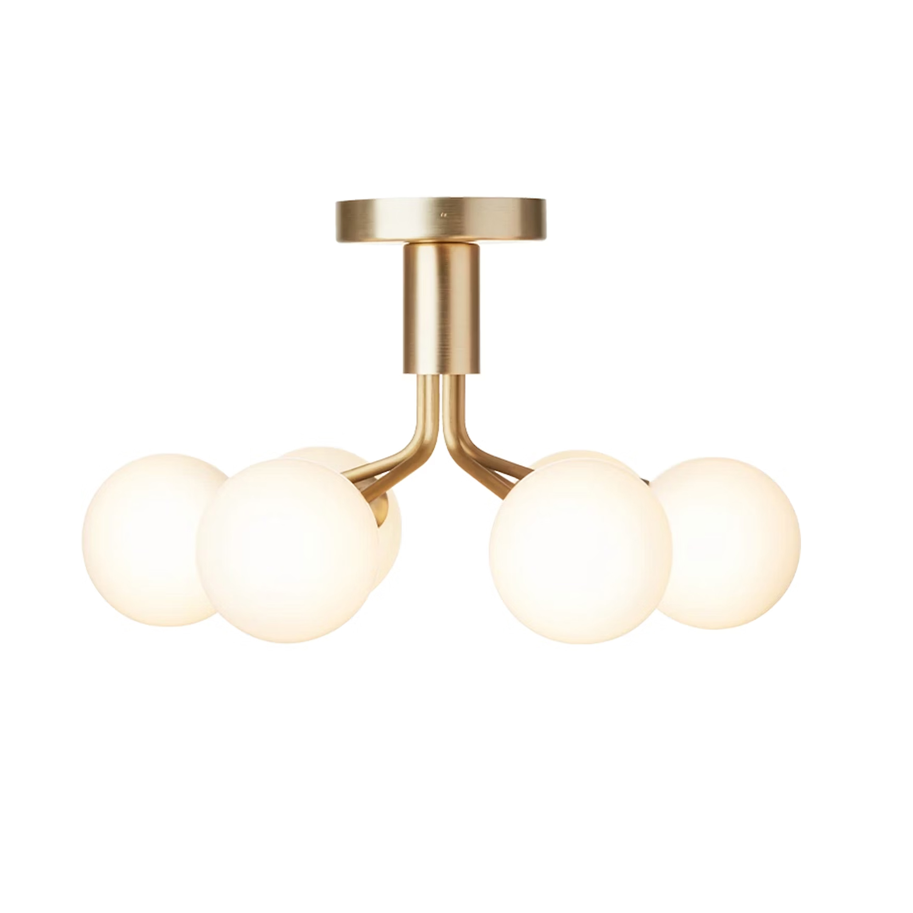 Apiales 6 plafond Brushed Brass/Opal