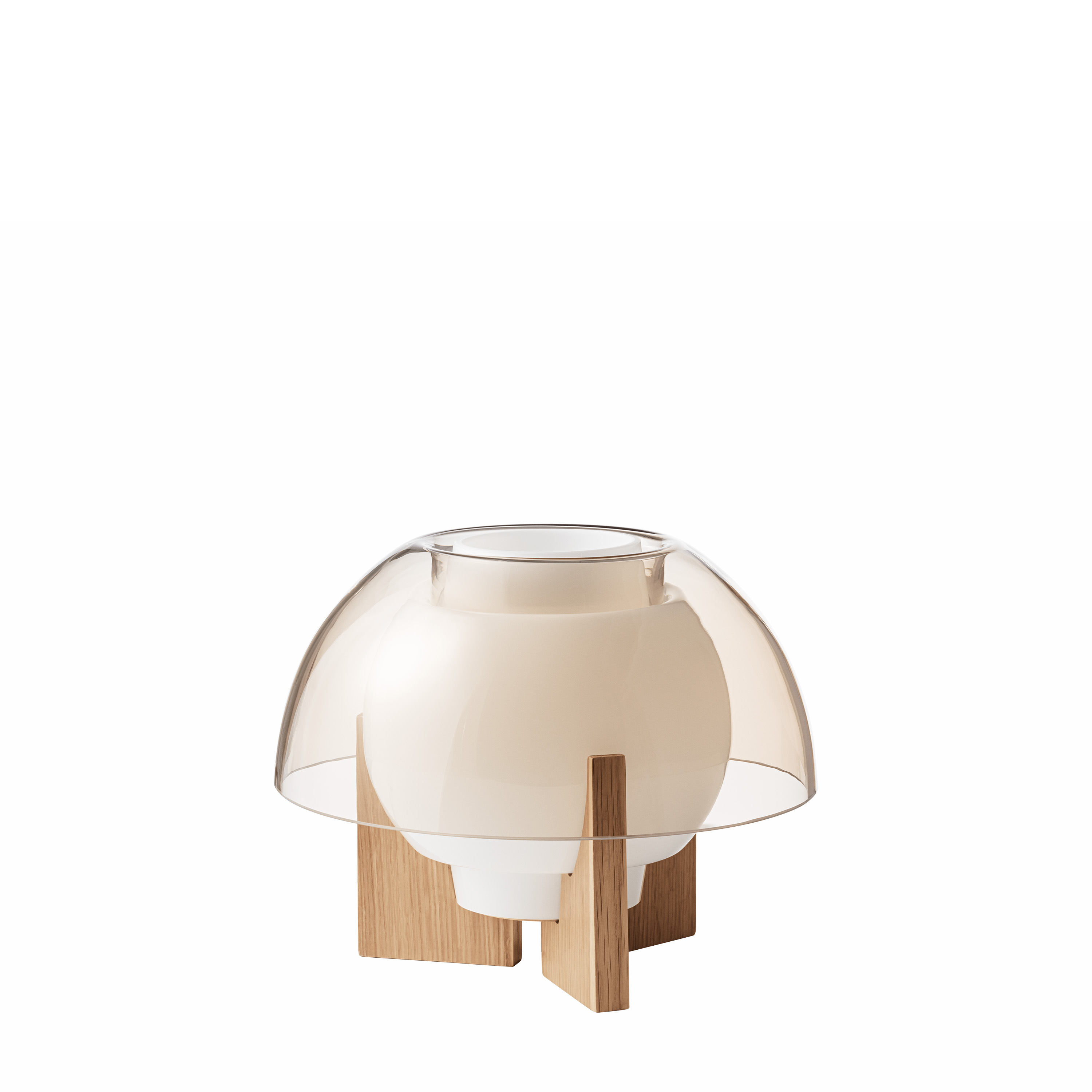 LYFA - Ergo Pöytävalaisin Hiekka 20cm Beige - Munblåst glas, Ek - Pussilakanat lapset