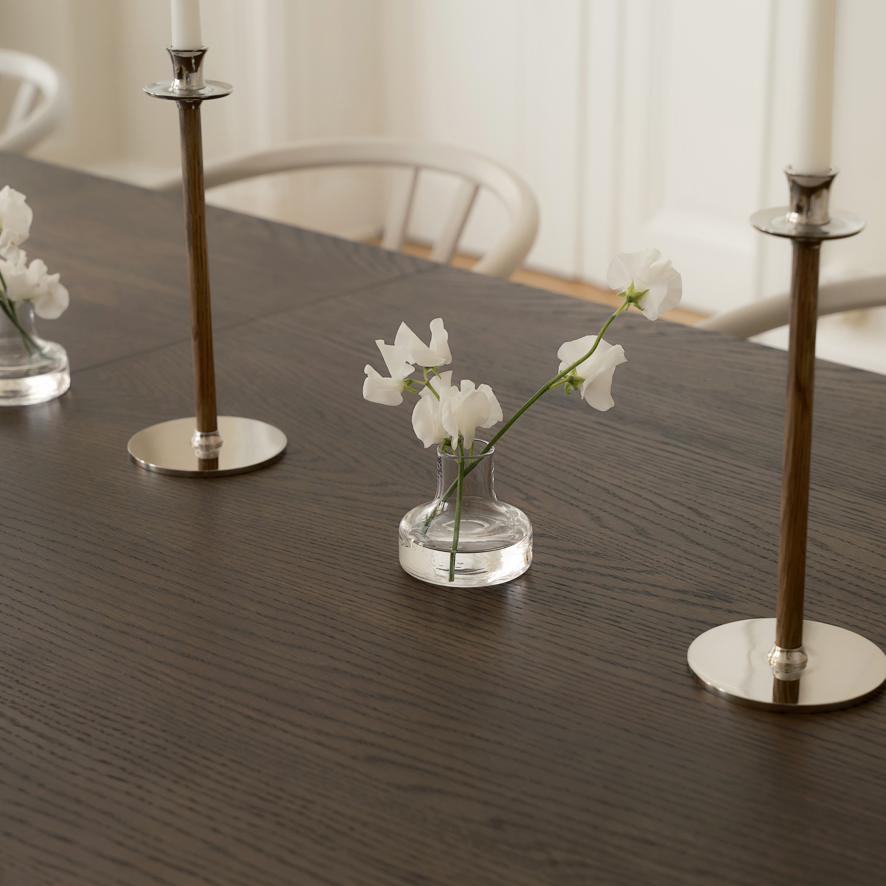 Sleepo Collection Leah Dining Table Brown Stained Oak 220+50+50