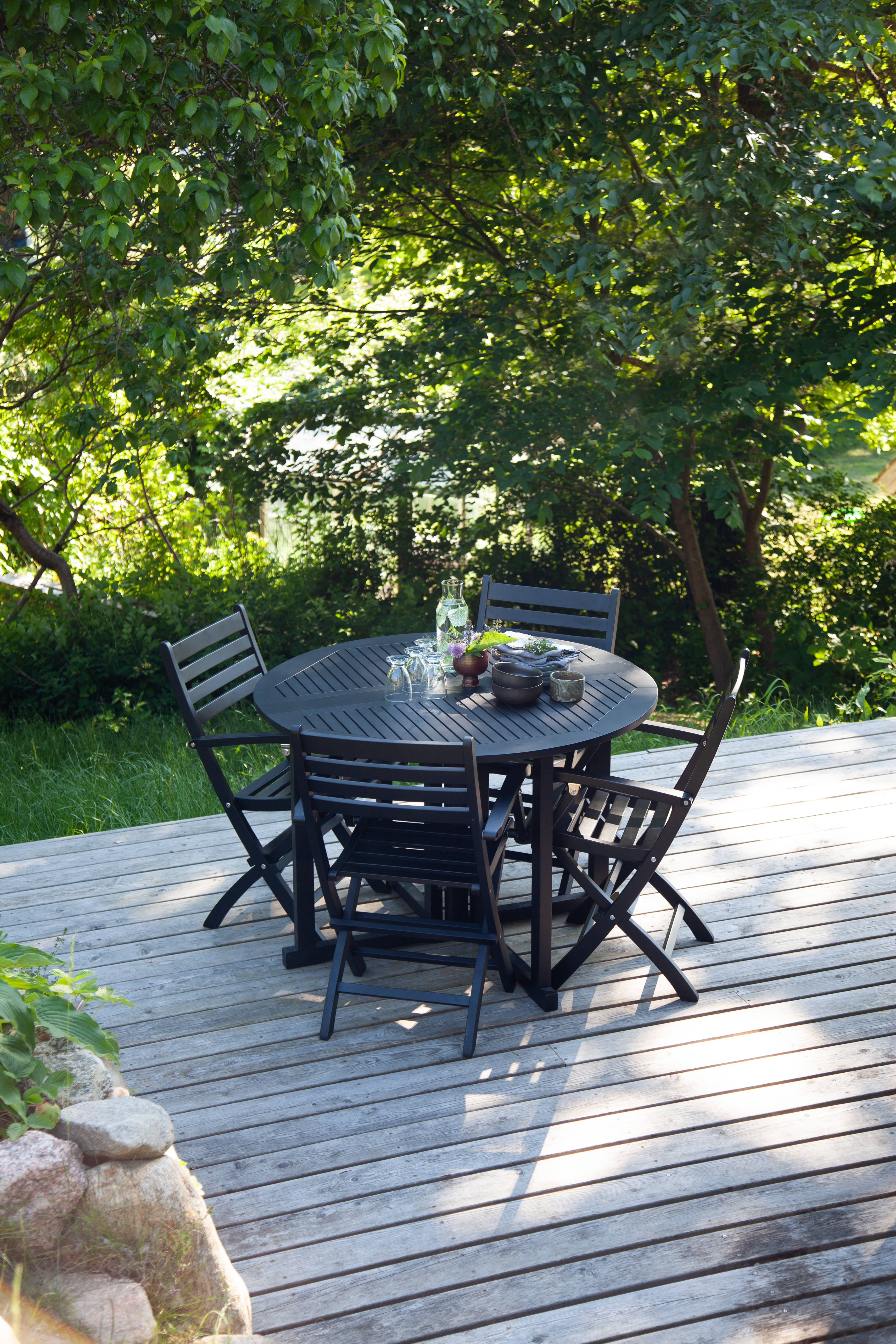 Cinas York Klappstuhl Schwarz Mahagoni