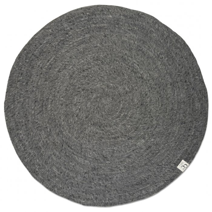 Merino Rund Ullmatta Granit Ø160