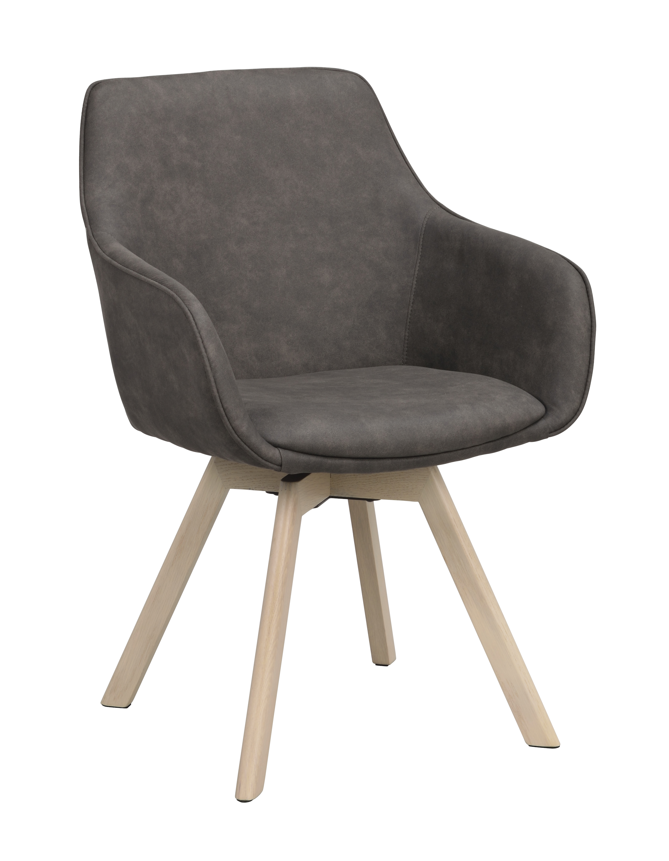 Rowico Home Alison Karmstol Mörkgrå Microfiber/Vitpigmenterad