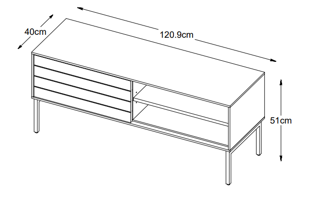 Nordic Home Clara TV-Taso Smoked Oak 120cm
