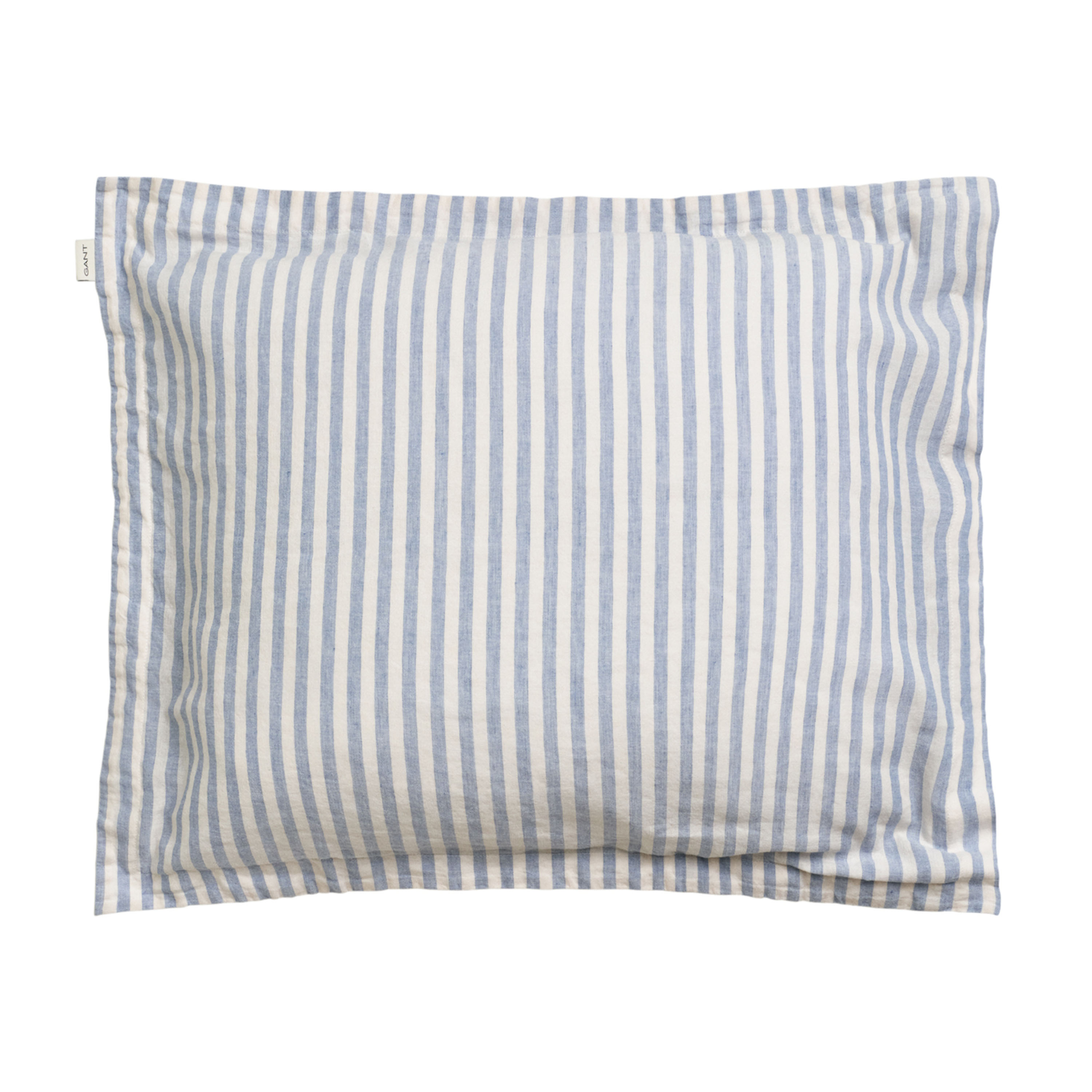 Cotton Linen Stripe Putetrekk Faded Denim 50x60