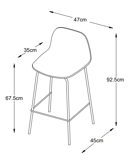 Nordic Home Eva Barstol White 67.5cm