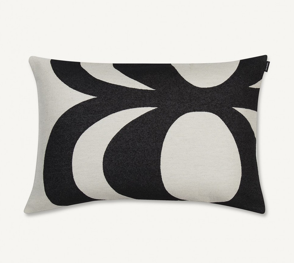Marimekko - Kaivo Kissenbezug Schwarz/Weiß 40x60 - Dekokissenbezug