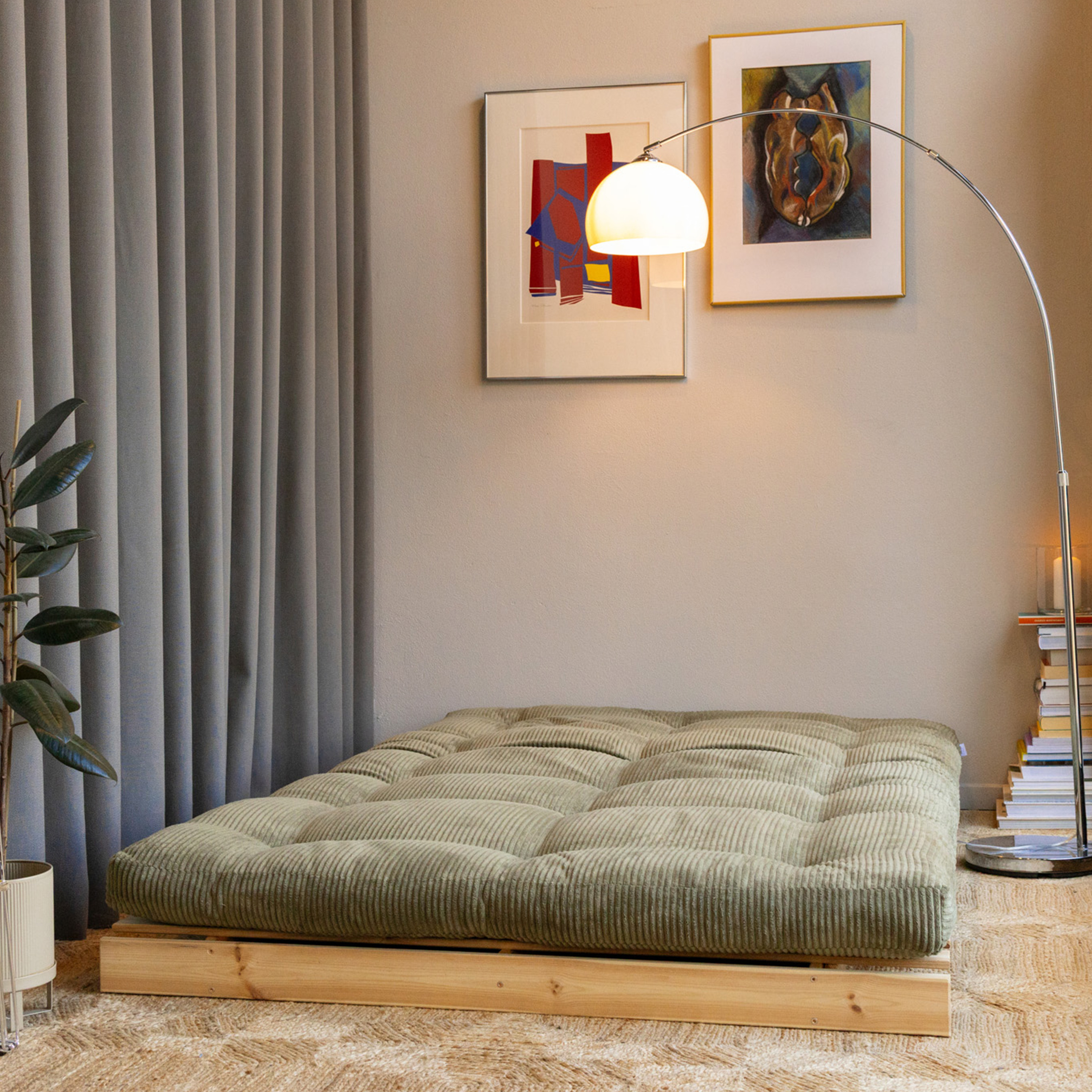 Karup Design Roots Sovesofa Raw/Khaki Green 140cm