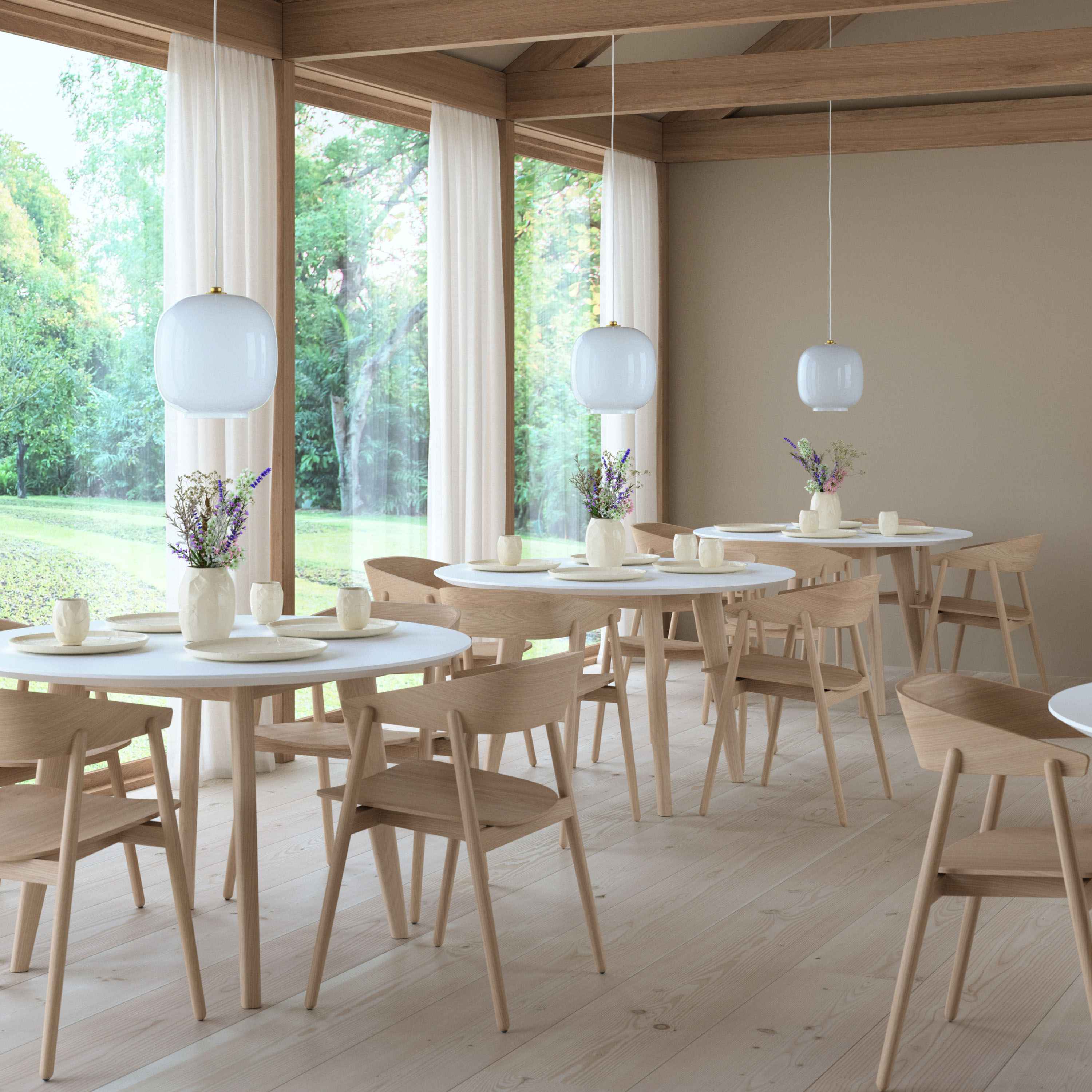 Andersen Furniture AC2 Käsinojatuoli Valkopigmentoitu Tammi