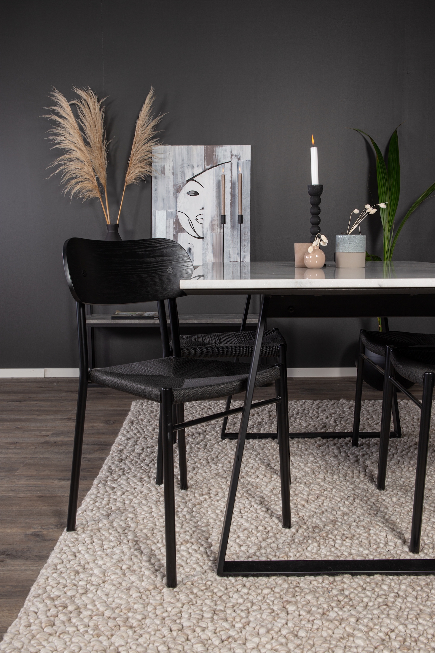 Venture Home Ellie Matstol Svart/Svart