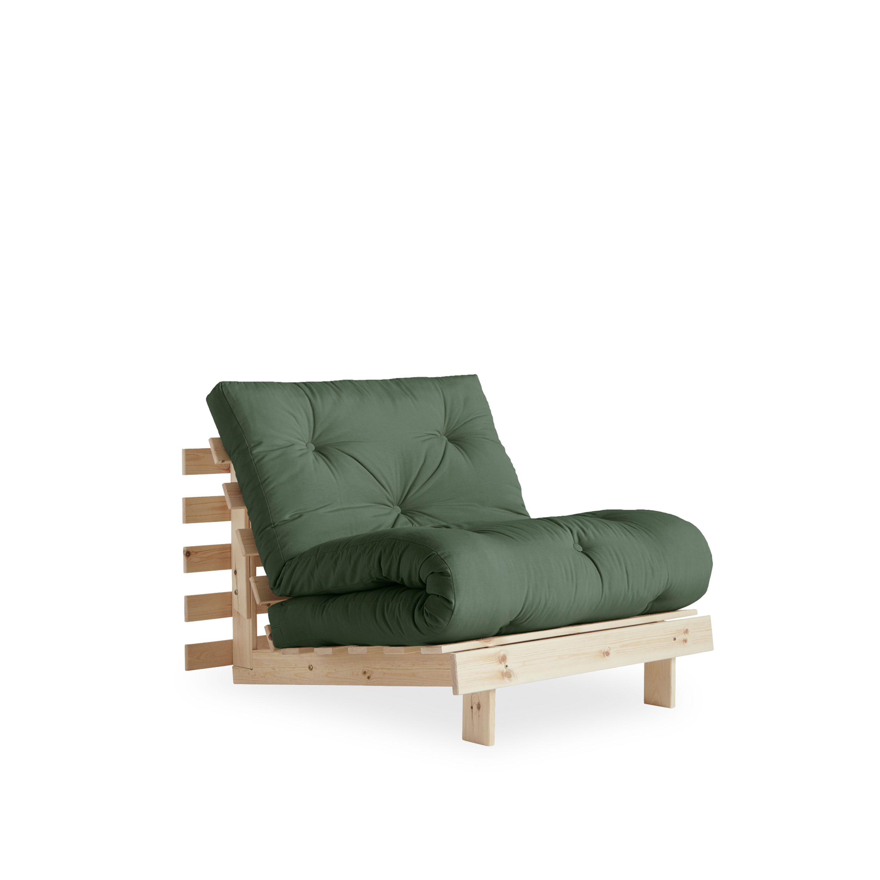 Roots Nojatuoli Luonnollinen/Olive Green 90 cm
