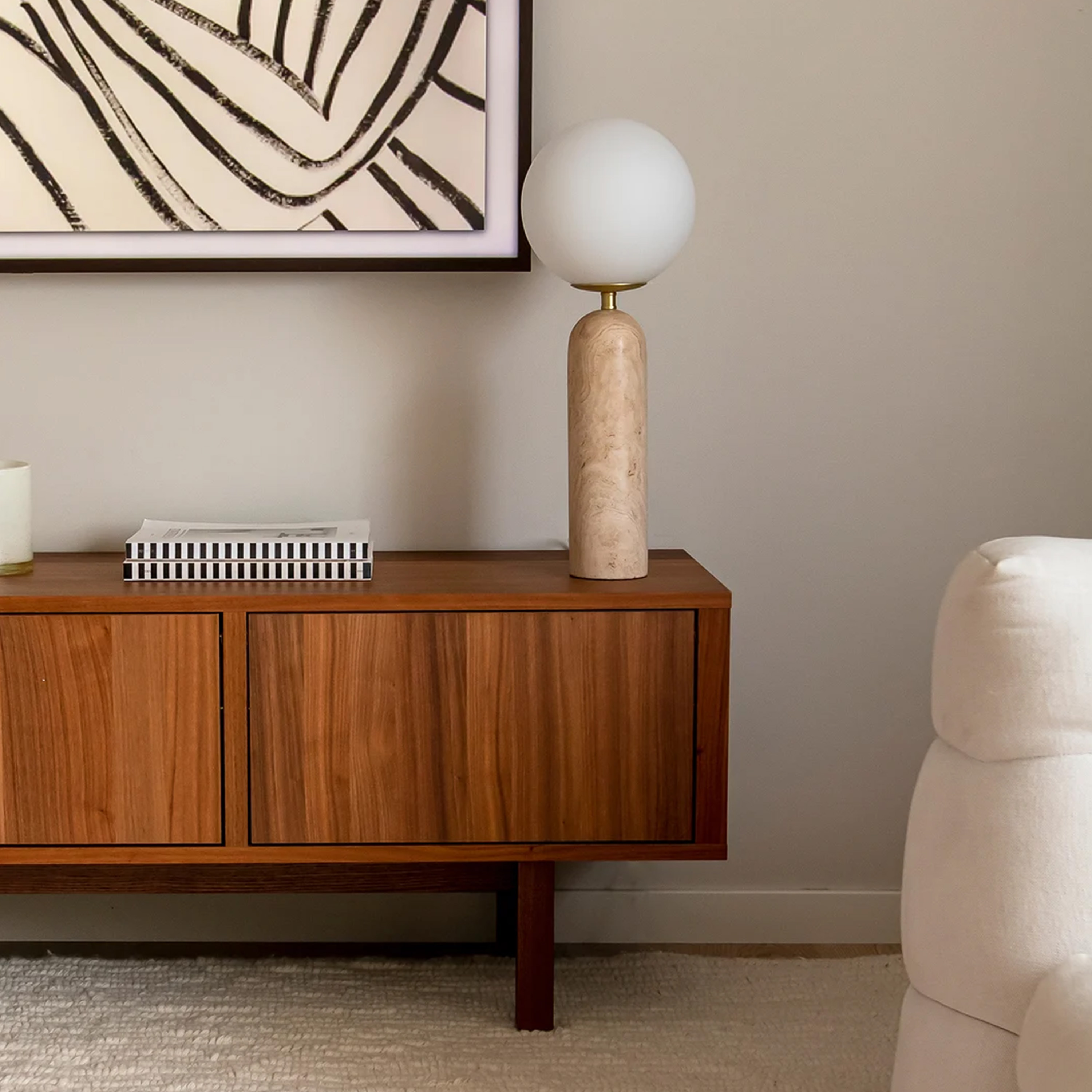 Globen Lighting Torrano Tischlampe Beige/Weiß