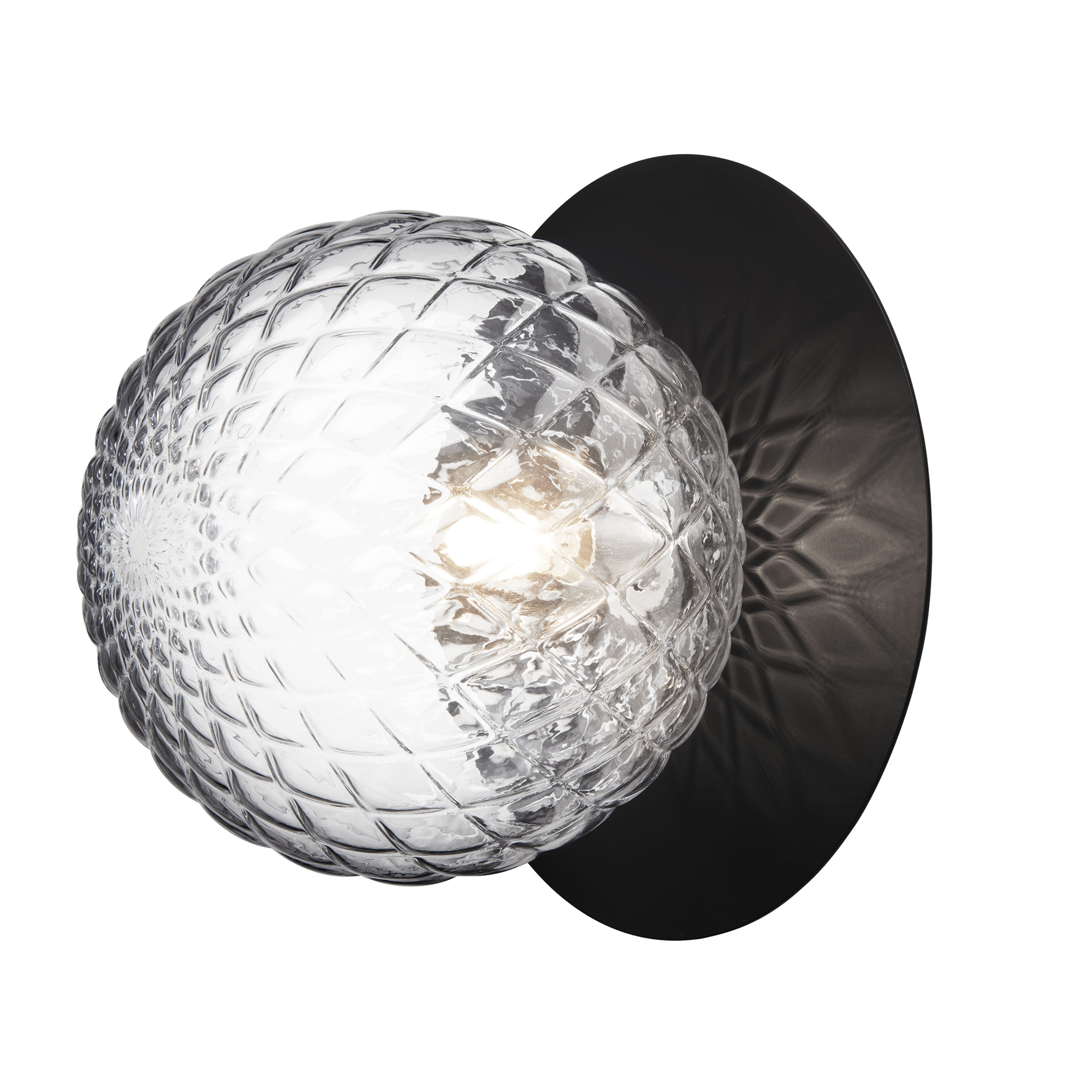 Liila 1 wall/ceiling lamp Black/Optic Clear Large