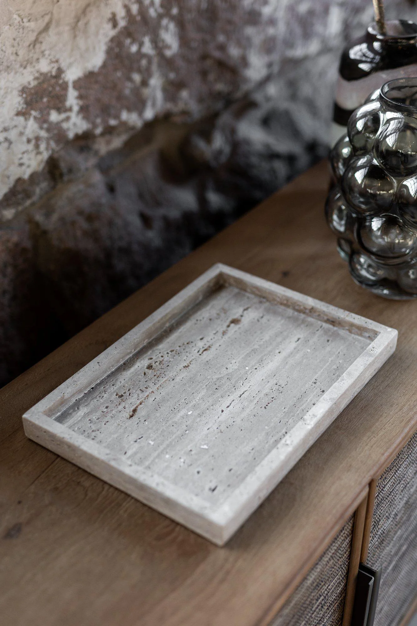 Jakobsdals Mae Rechteckiger Fat Travertin