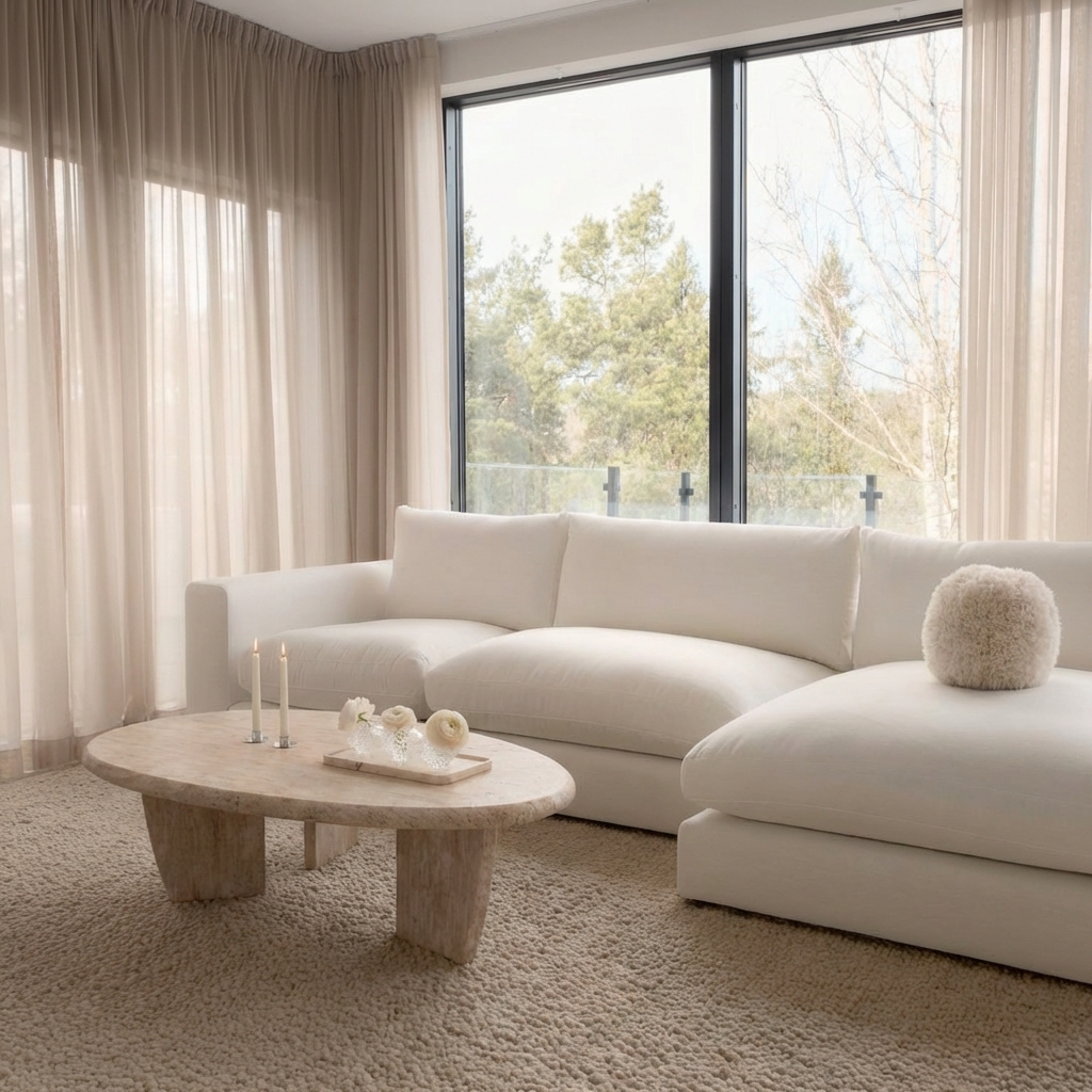 Sleepo Collection Francis Soffbord Travertin 120cm