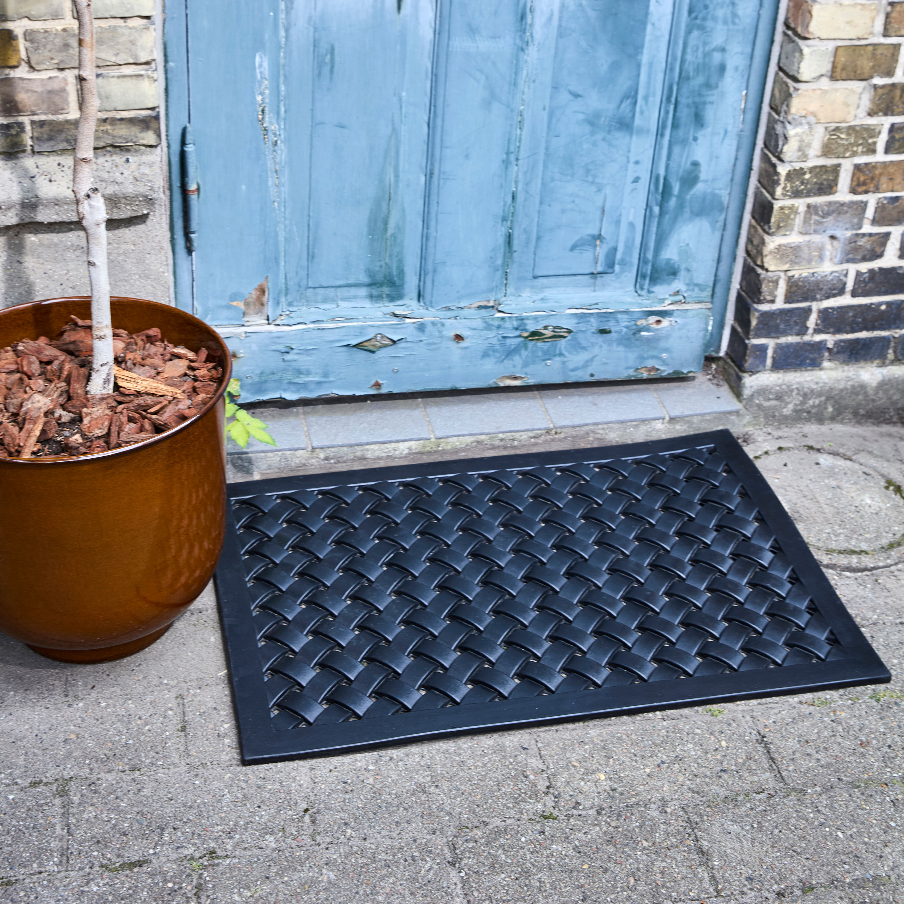 House Doctor Braid Fußmatte Schwarz 90x60