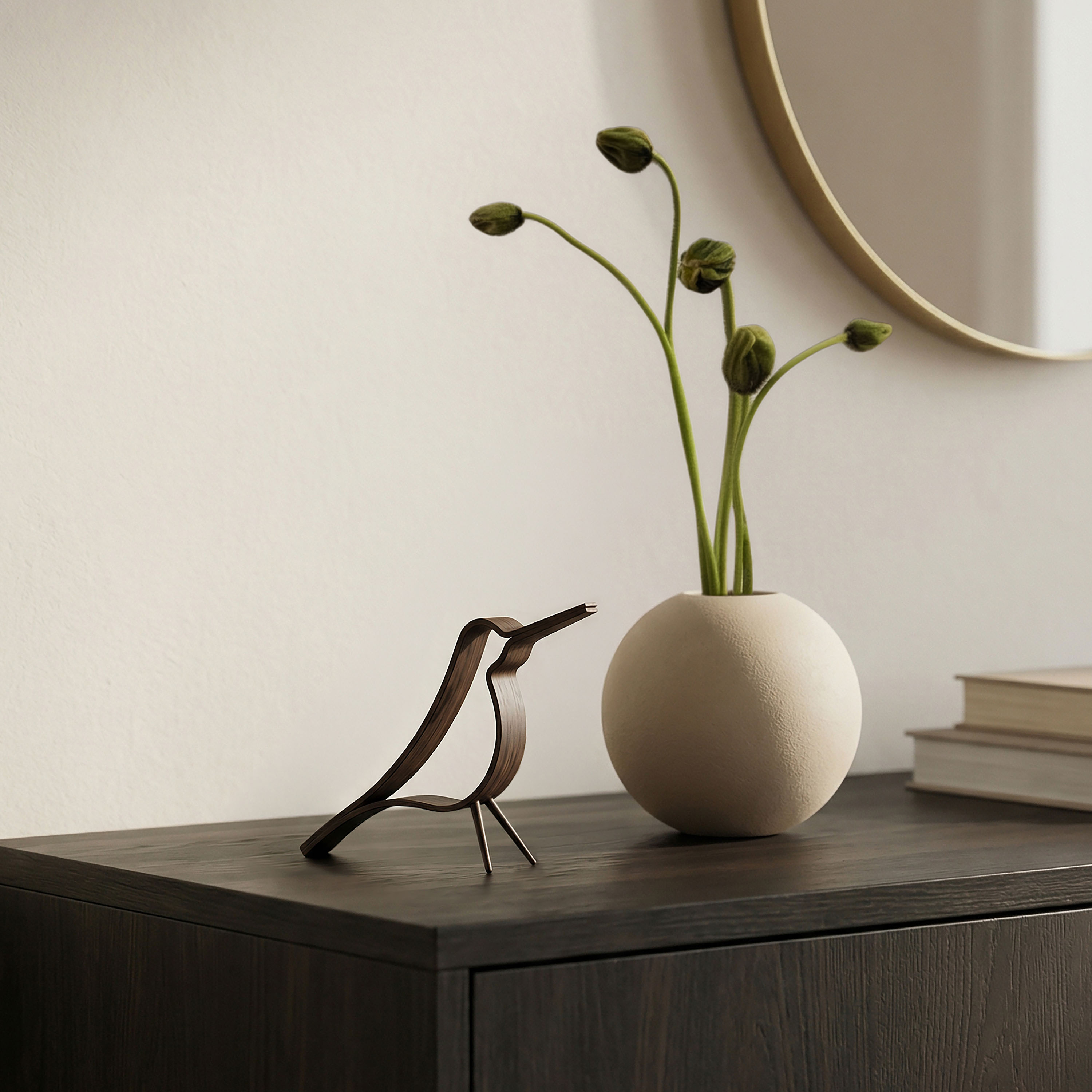 Cooee Design Woody Bird Dekorasjon Dark Oak Small