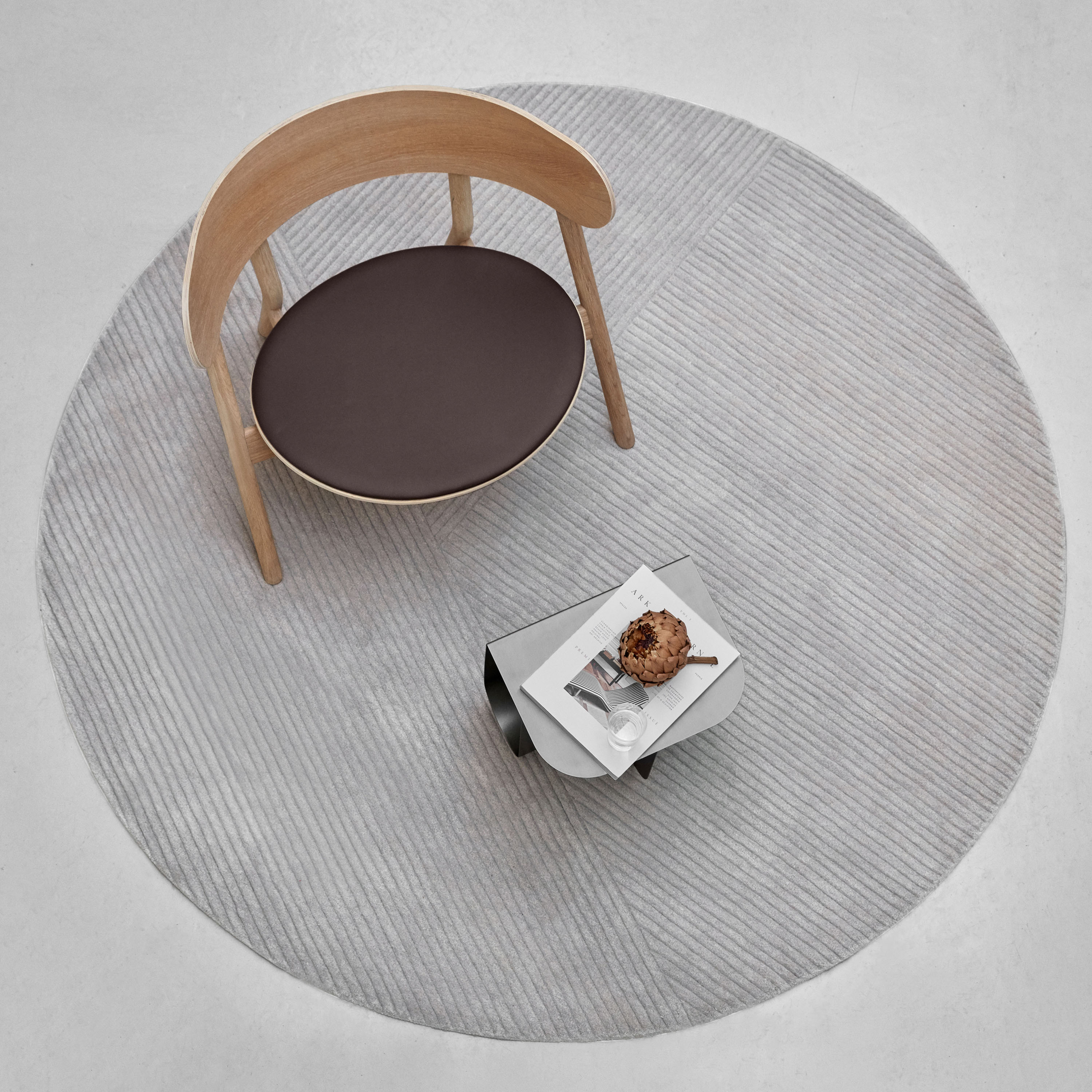 Northern Row Pyöreä Villamatto Light Grey Large