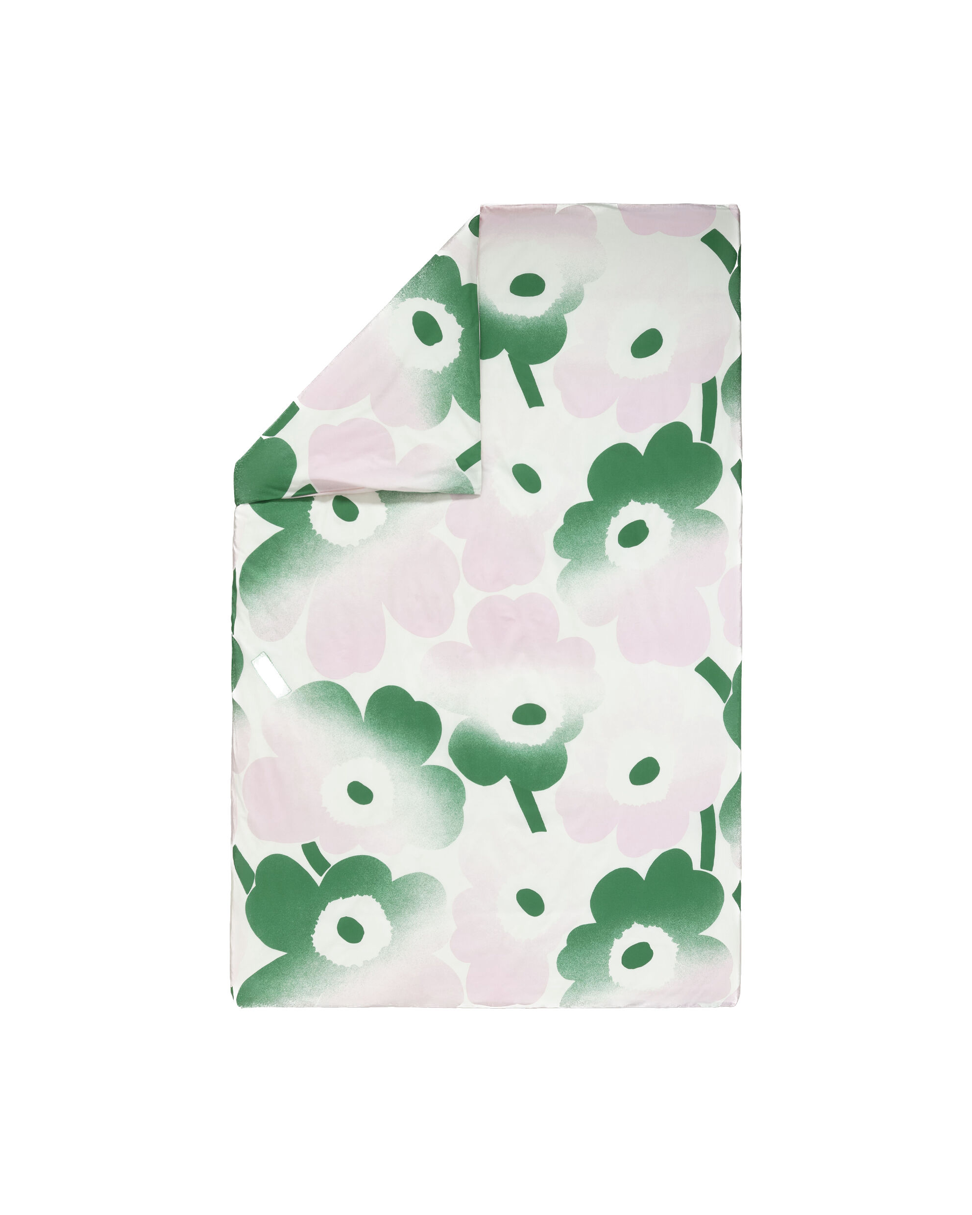 Marimekko - Unikko Häivähdys Påslakan Off White/Light Pink/Green Enkel - Grön
