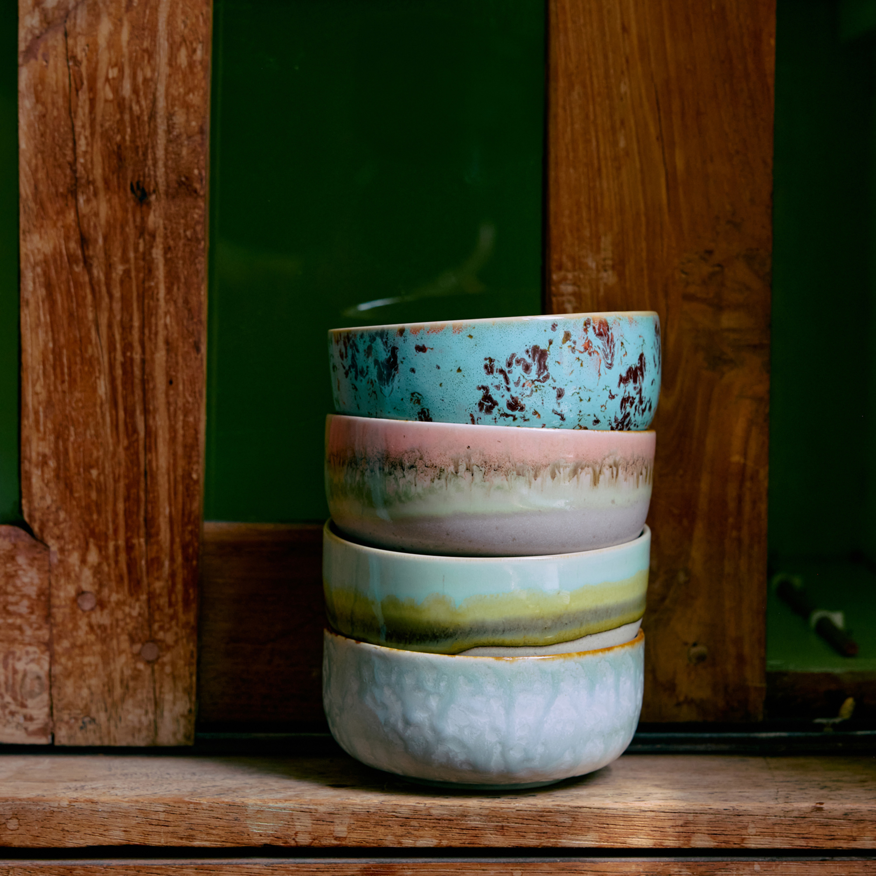 HKliving 70s Ceramics Dessertskål Impression 4-pakning