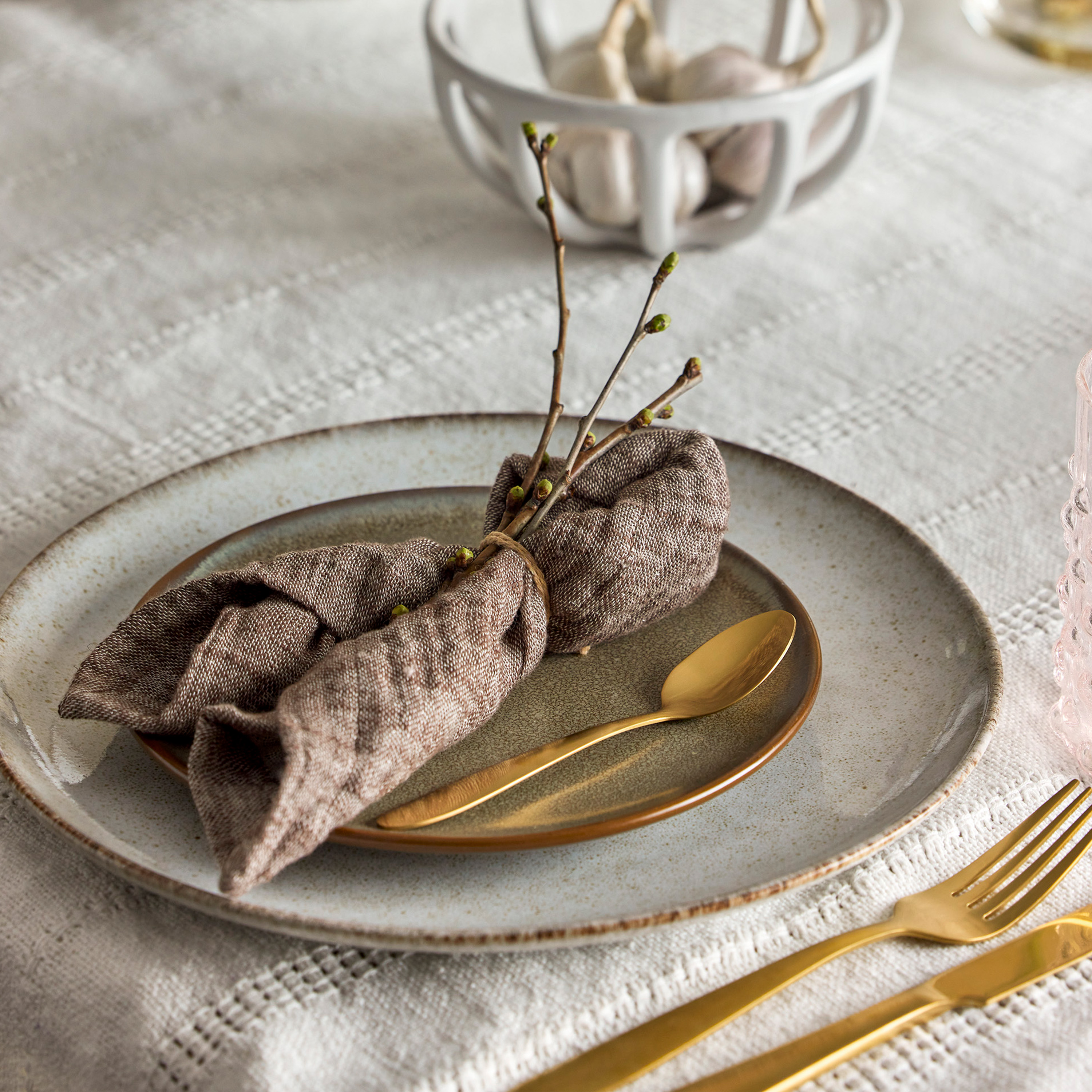 Bloomingville Sandrine 12-piece Dinnerware Set Nature