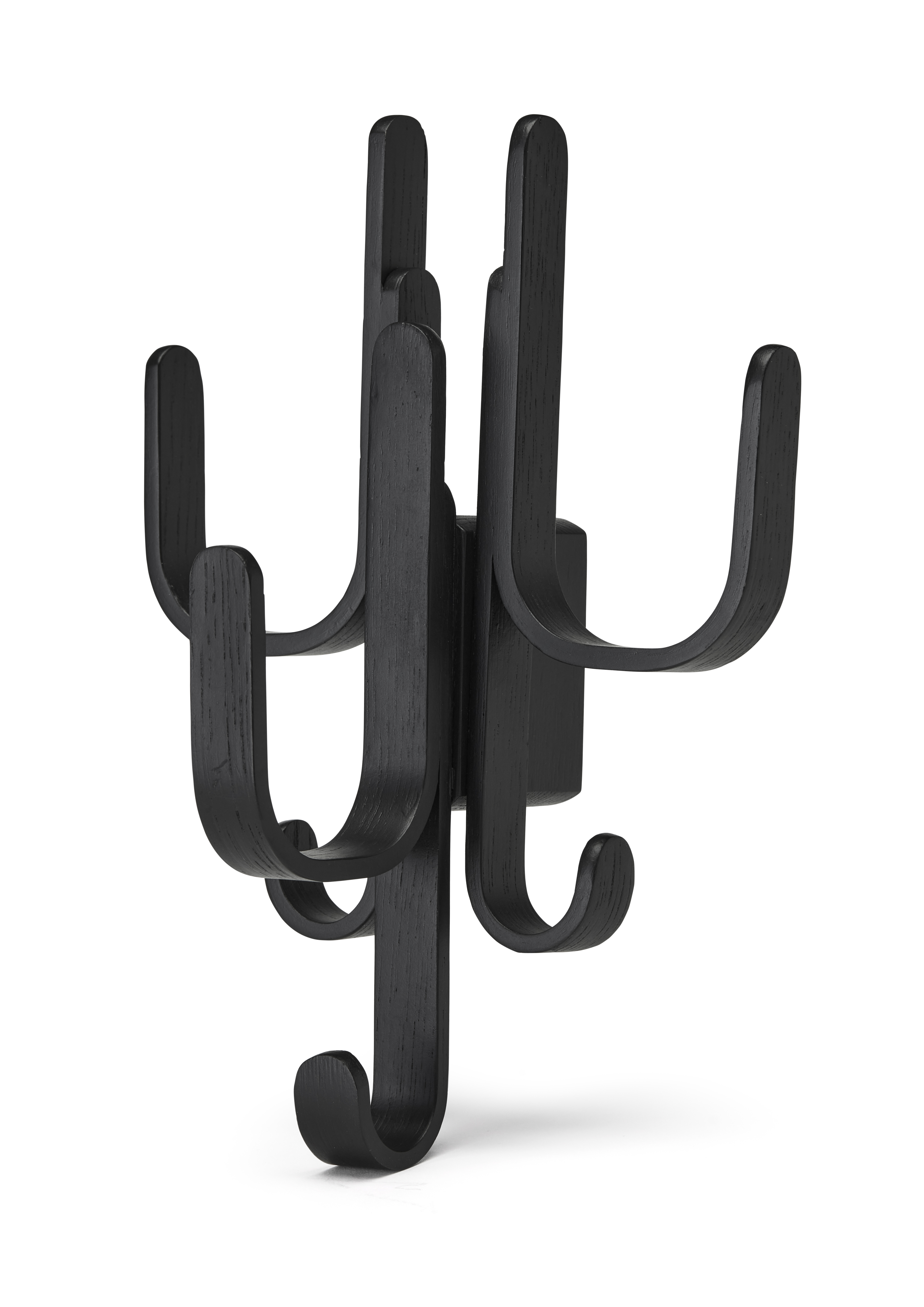 Cooee Design - Woody Drei Wandhaken aus schwarz gebeizter Eiche - Haken & Hänger