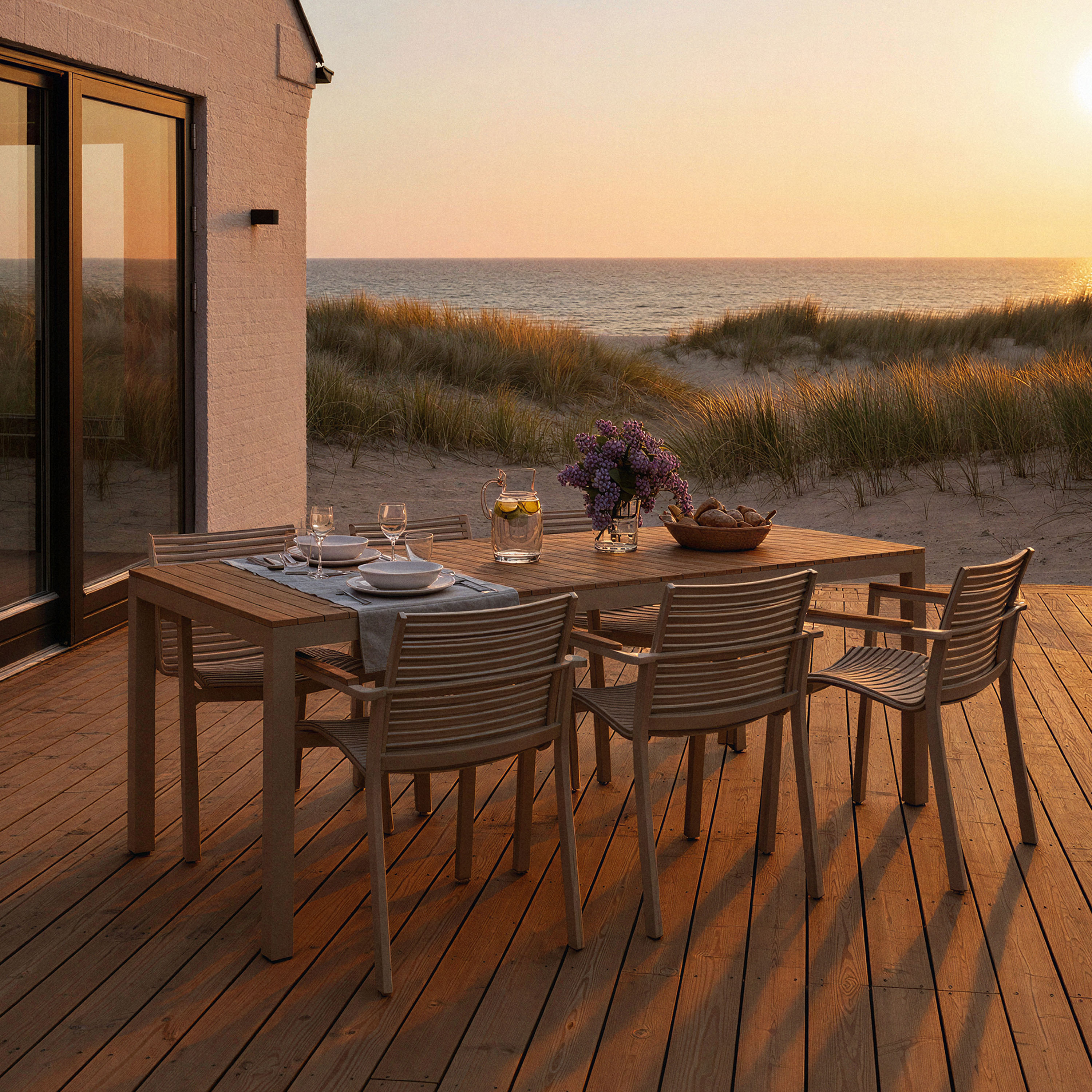 Cinas Mood Extreme Ruokapöytä Sandy Grey/Teak 208x100