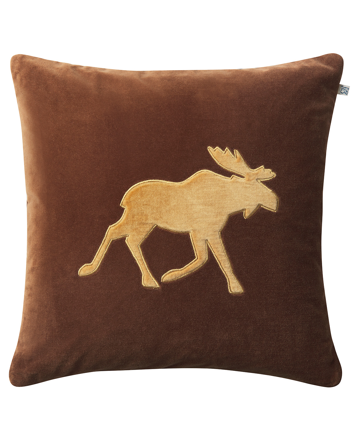 Chhatwal & Jonsson - Moose Kuddfodral Sammet Cognac/Masala Yellow 50x50 - Brun