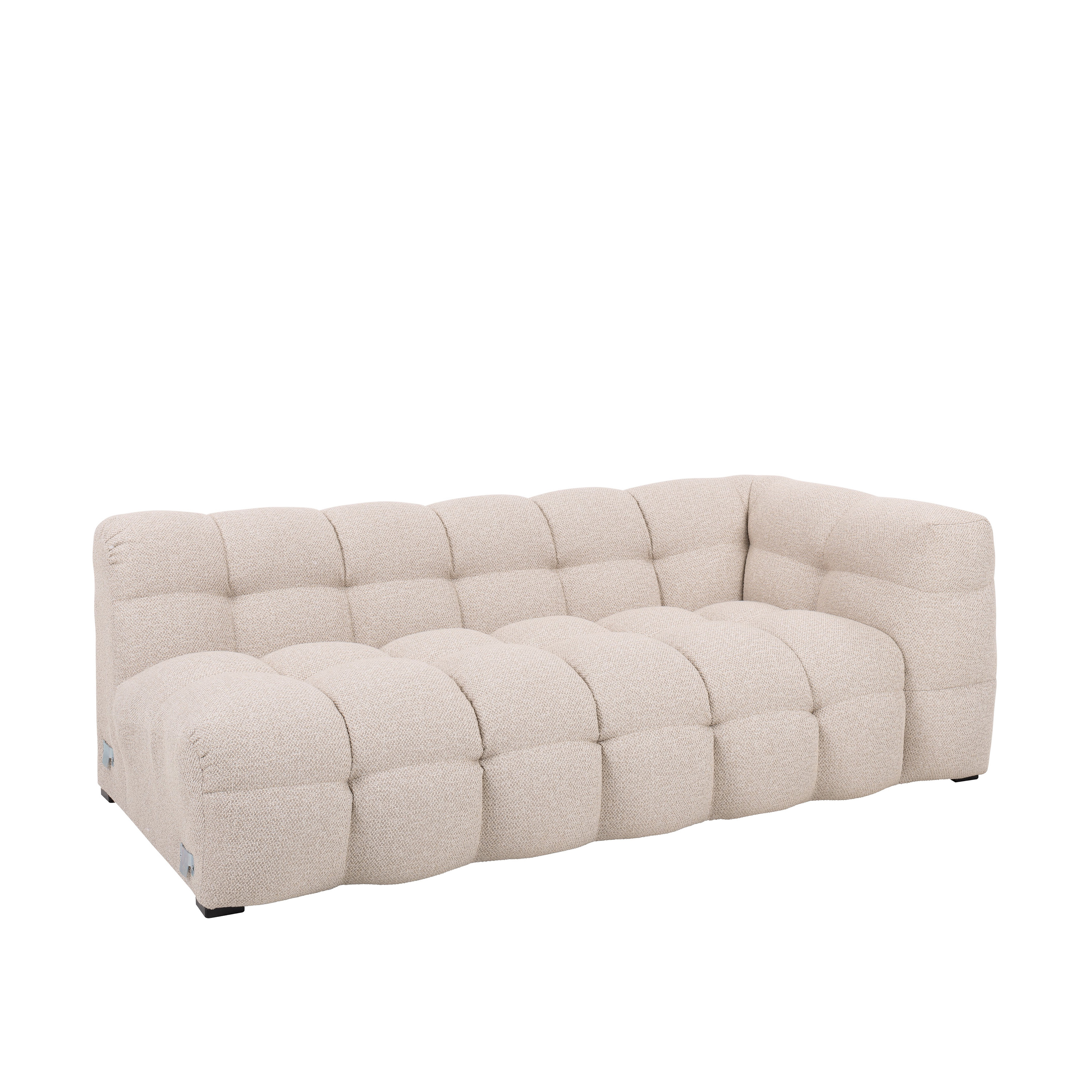 Sleepo Collection - Billie 3-Sitzer Sofa Modul Rechts Armlehne Beige Bouclé 202cm - Sofas