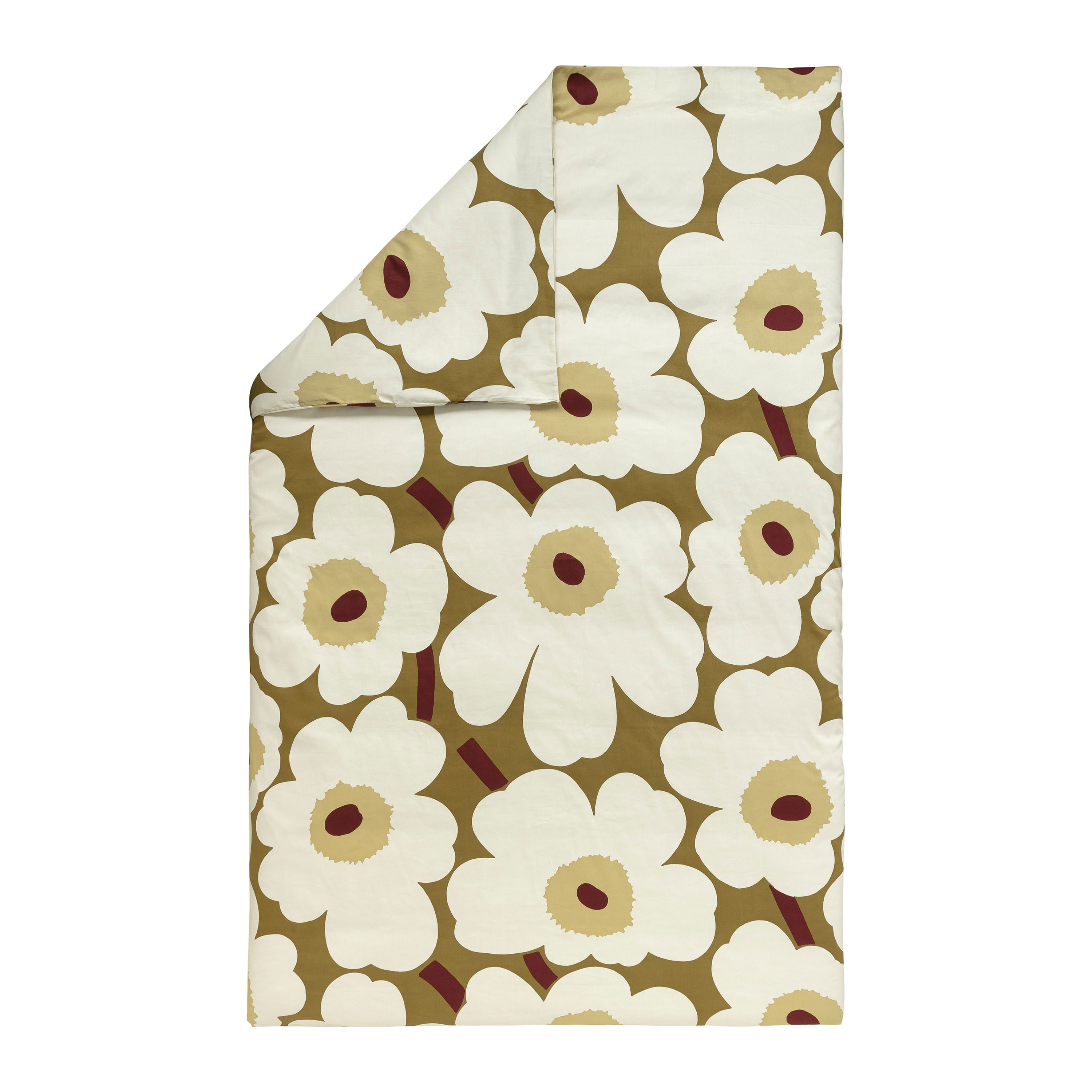 Unikko Satiini Påslakan Green Umber 150x210