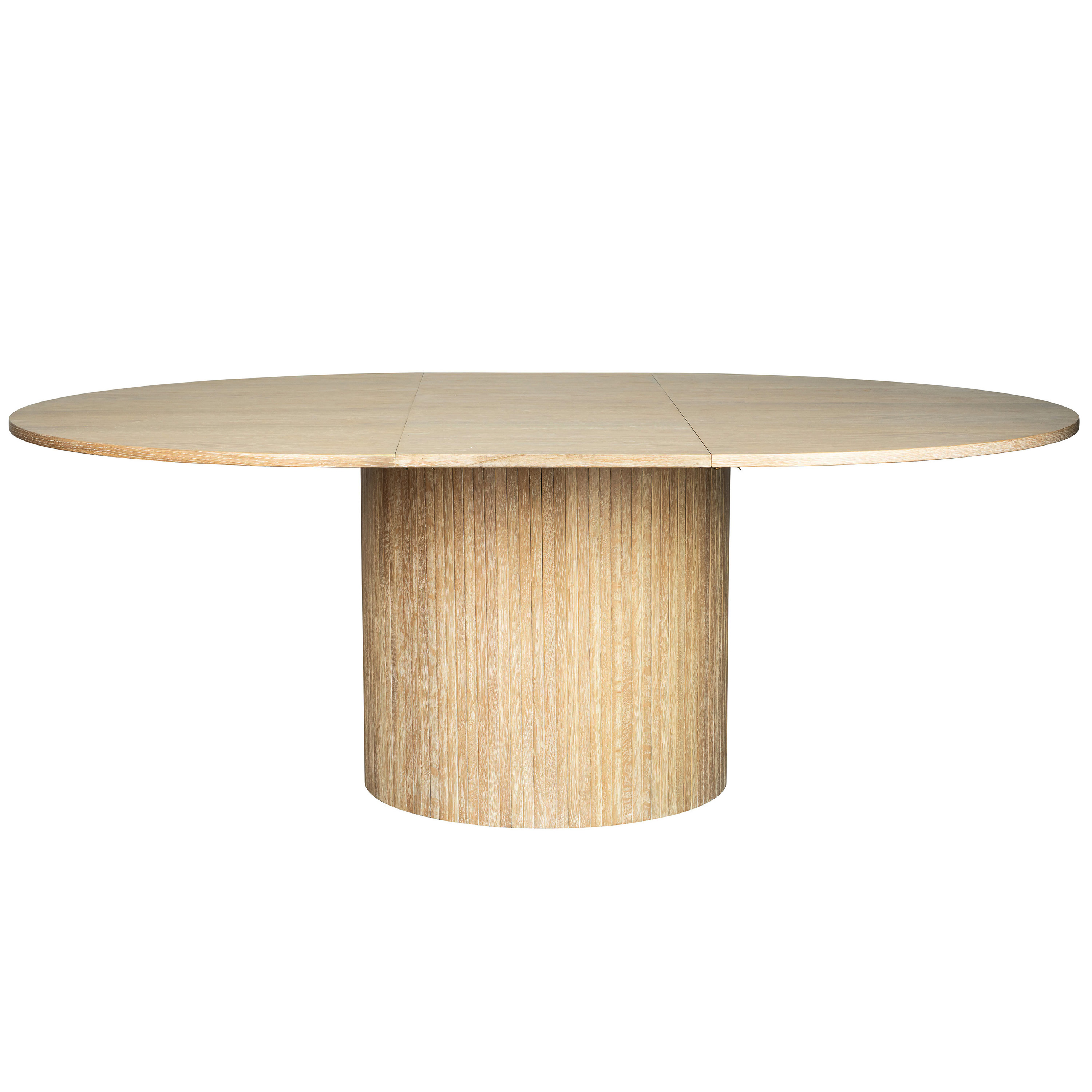 Adele Ruokapöytä Ulosvedettävä Valkopigmentoitu Tammi Ø 130 + 50 cm