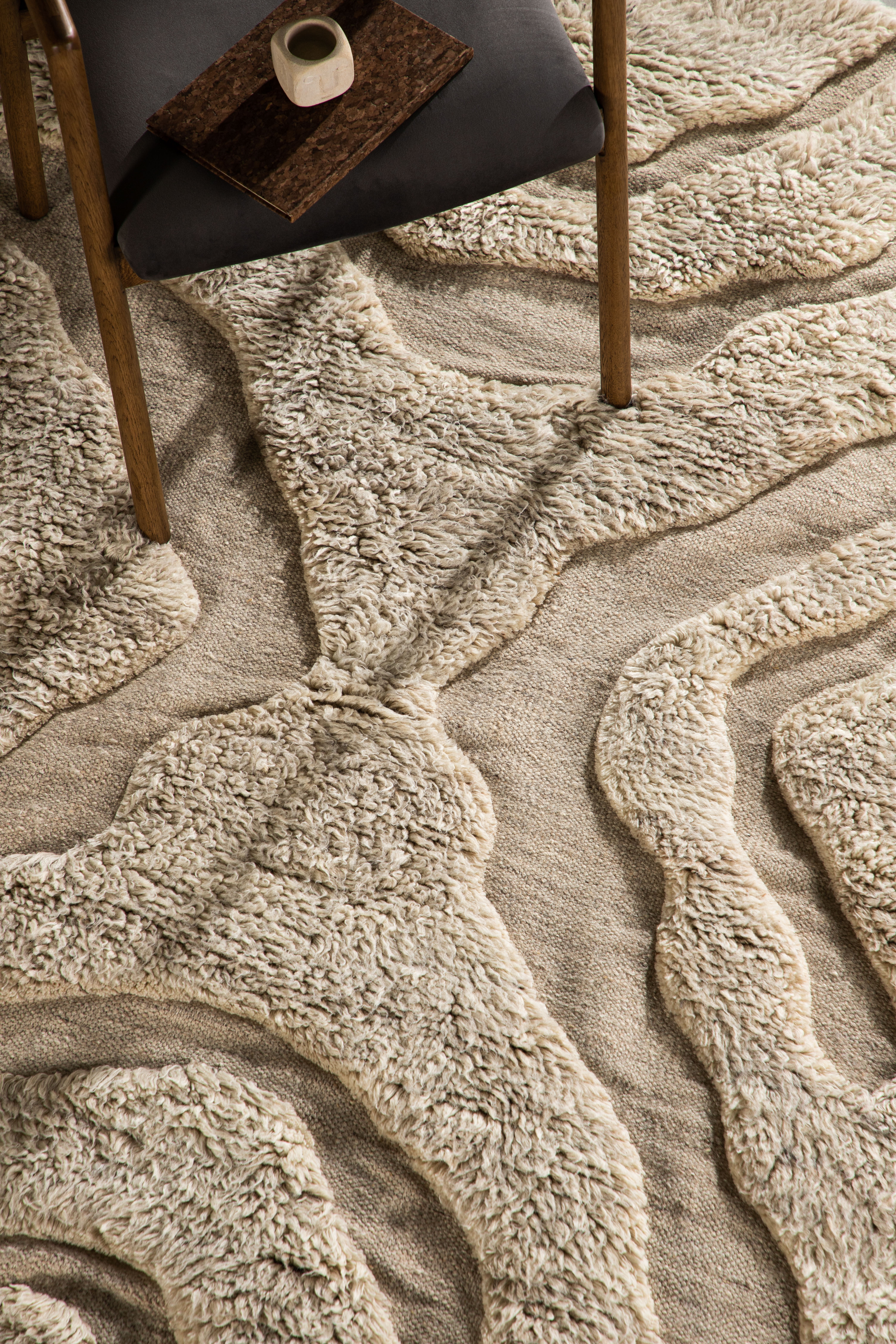 Vind Trondheim x Josefin Lustig Ullmatta Beige/White 200x300