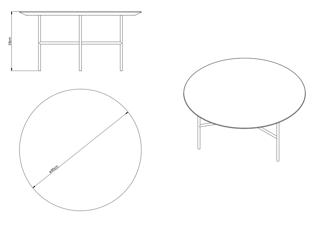 Mavis Tribeca Soffbord Såpad Ek/Svart Ø80